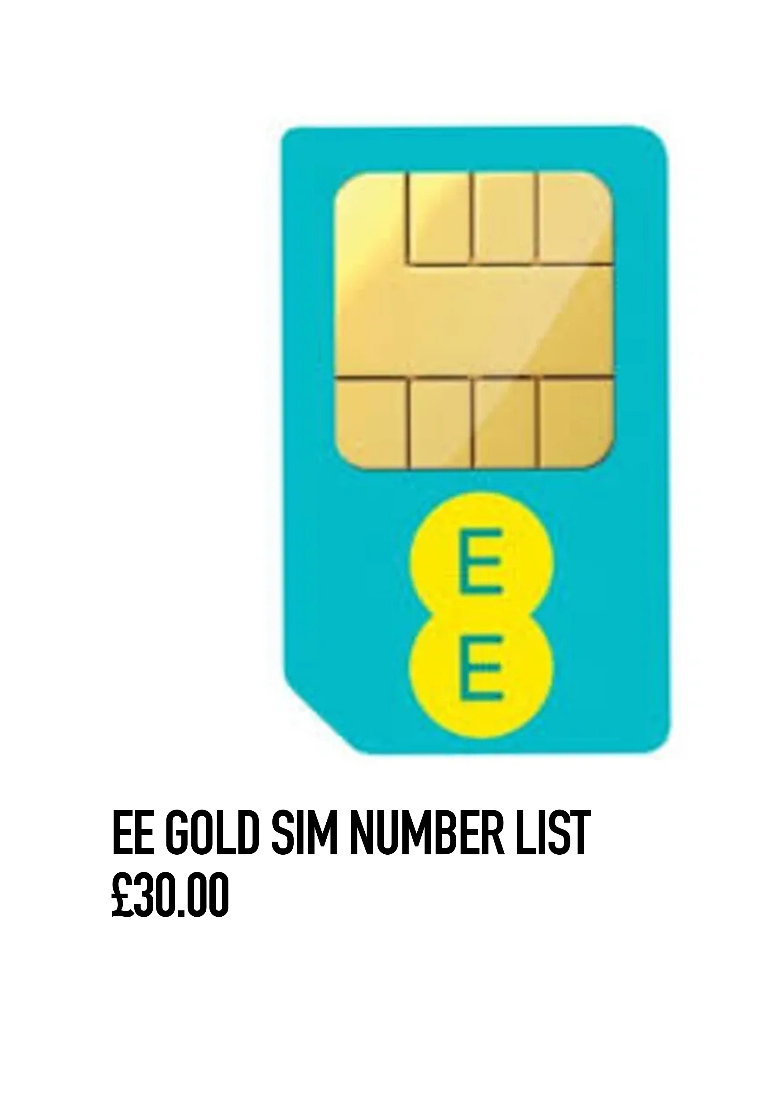EE GOLD SIM PAYG LIST CHOOSE