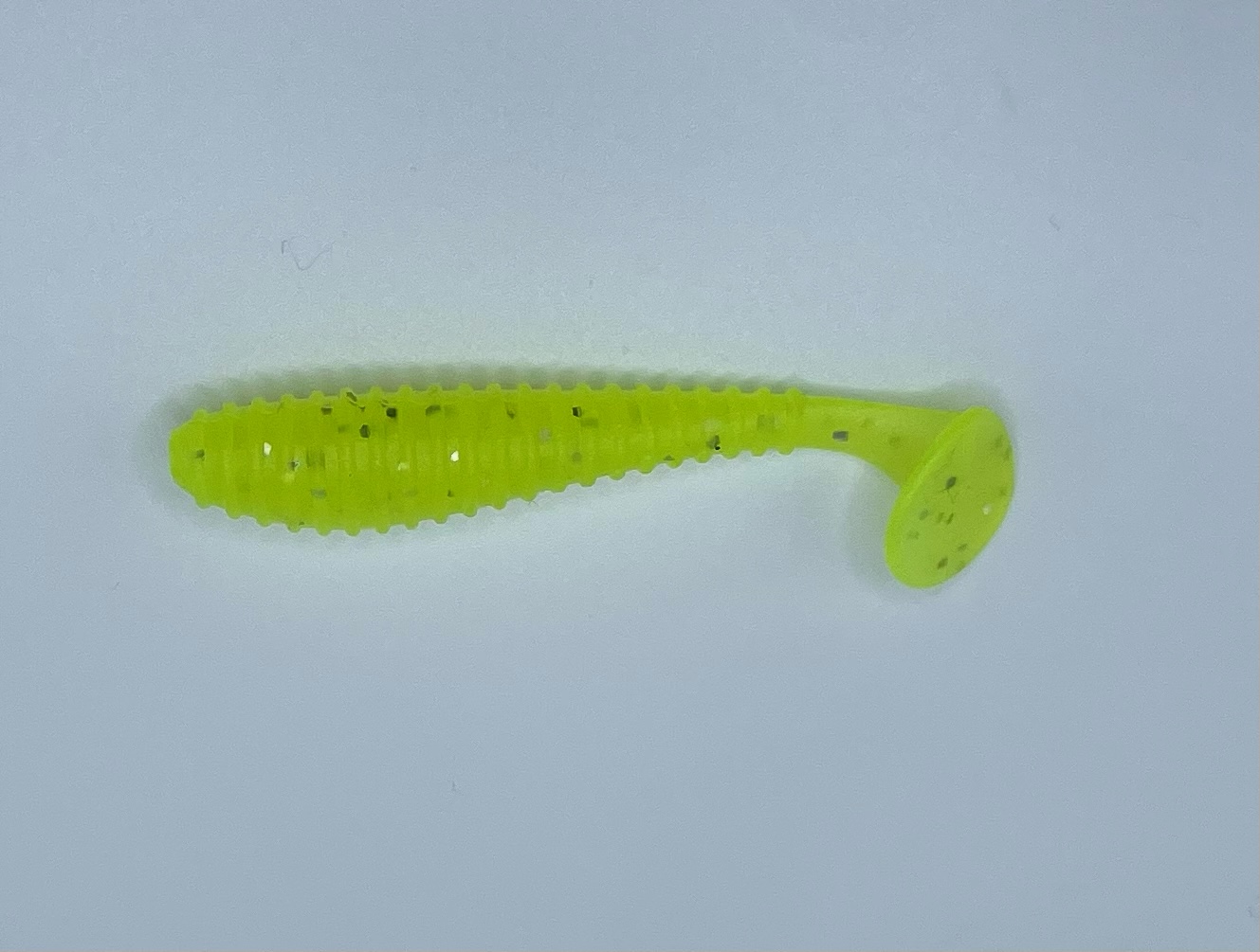 Chartreuse swimbait with silver fleck (8 count)