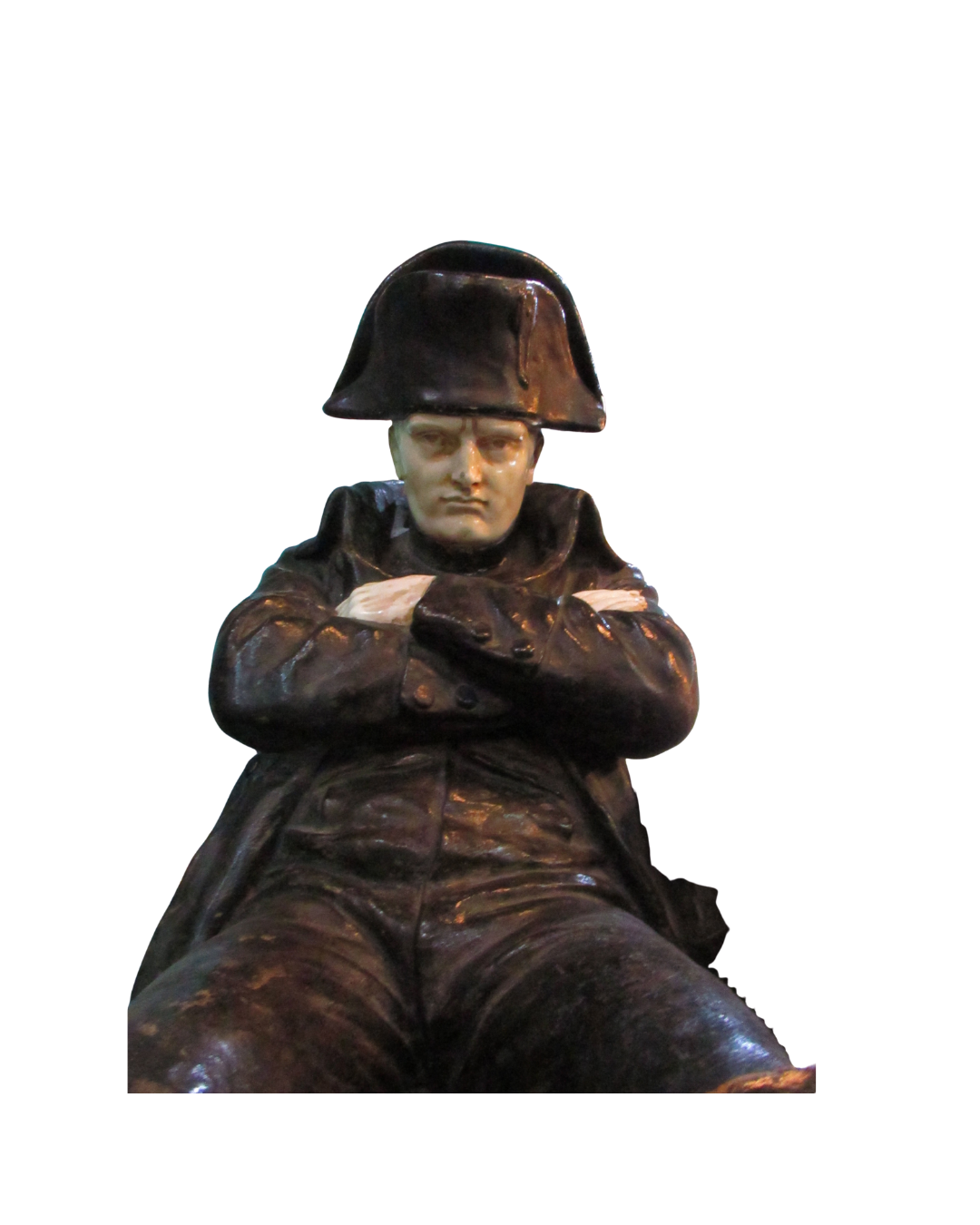 Escultura de Napoleón con lámpara