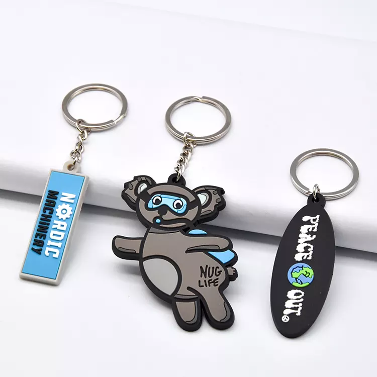 Set of three unique keychains