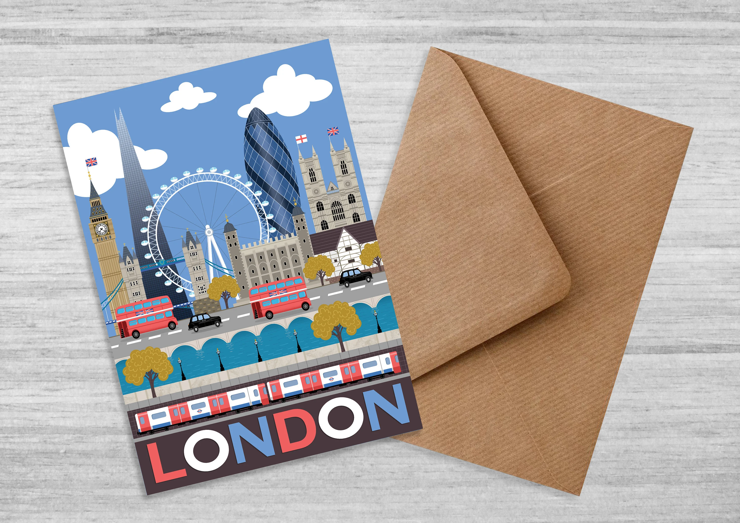 London Illustrated Greeting Card