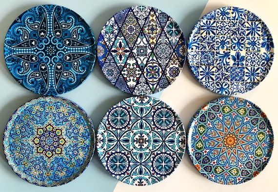 Set of Decorative Ceramic Plates