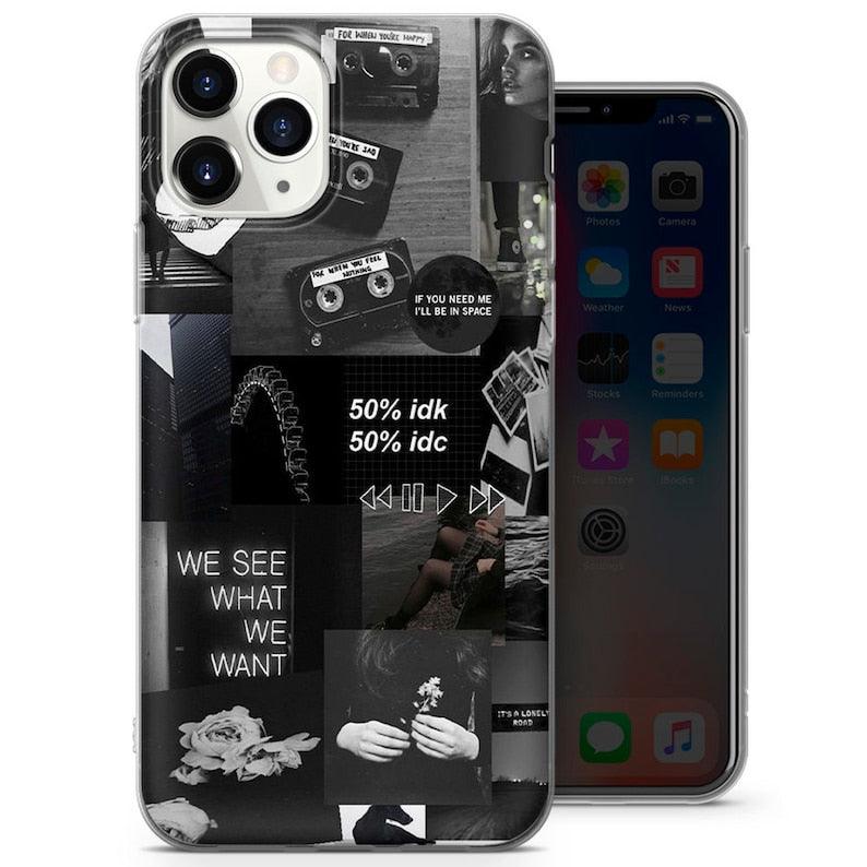 Black Aesthetic Collage iPhone Case