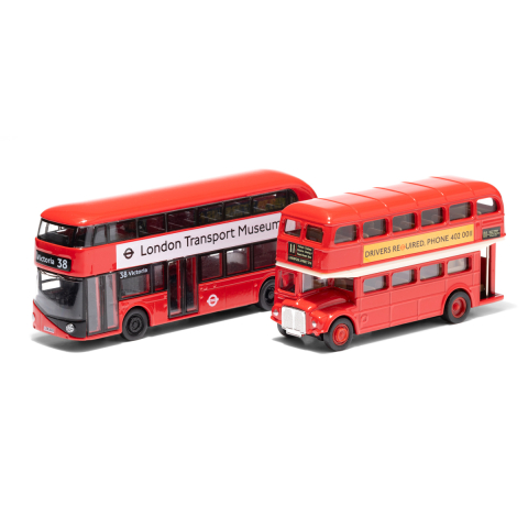 London Double-Decker Bus Model Set