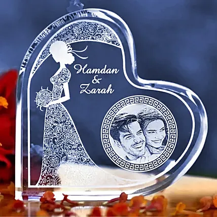 Personalized Heart-Shaped Crystal Keepsake