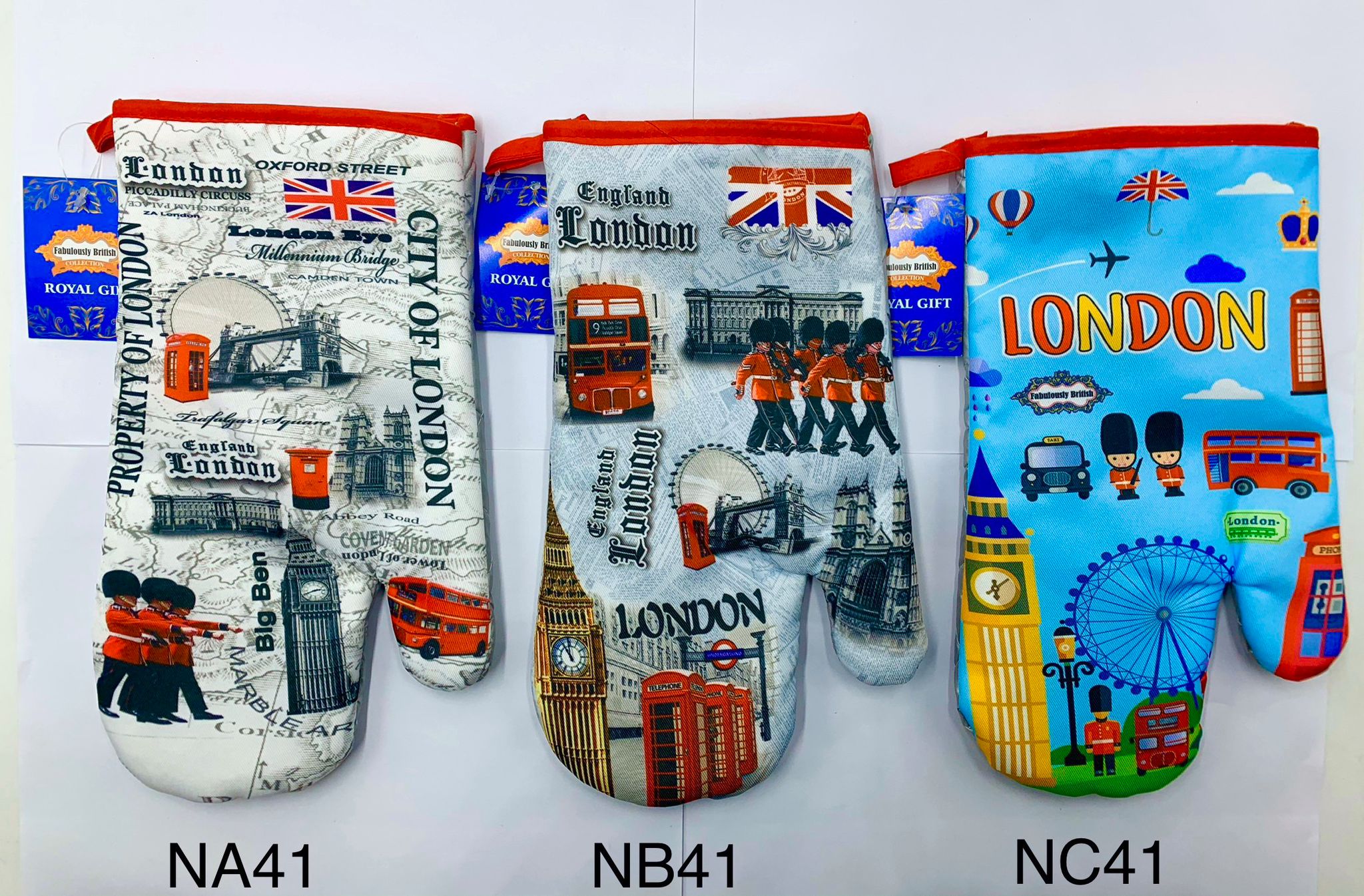 London-Themed Oven Mitts