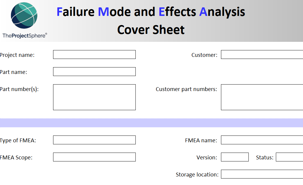FMEA Cover Sheet