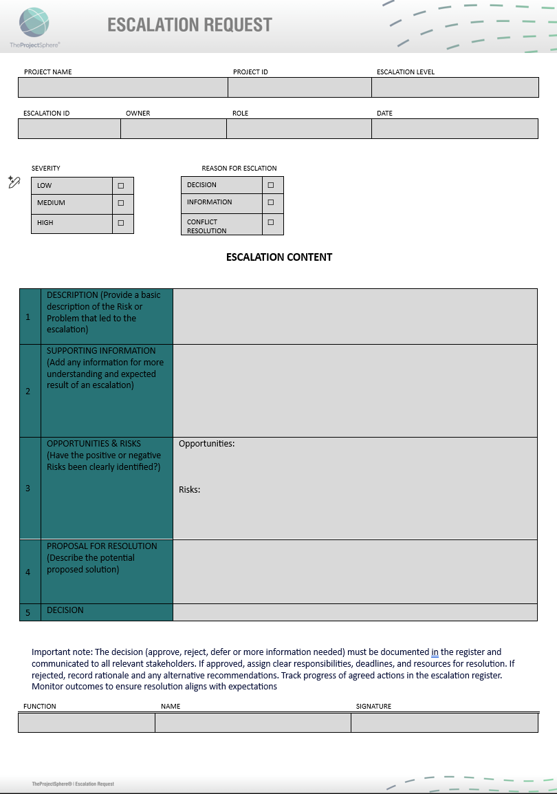Escalation Request Form