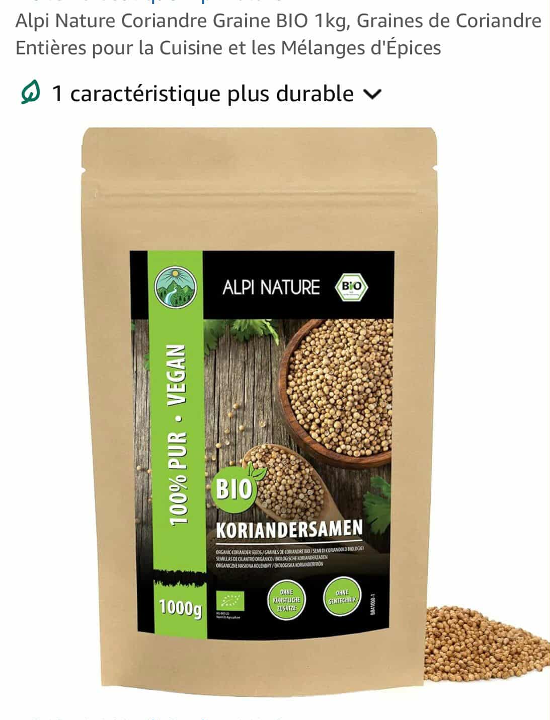 Graines de coriandre BIO Alpi Nature 1kg