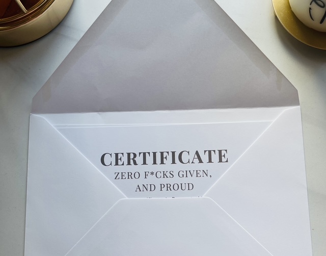 Zero F*cks Given (And Proud) – Digital A5 Certificate