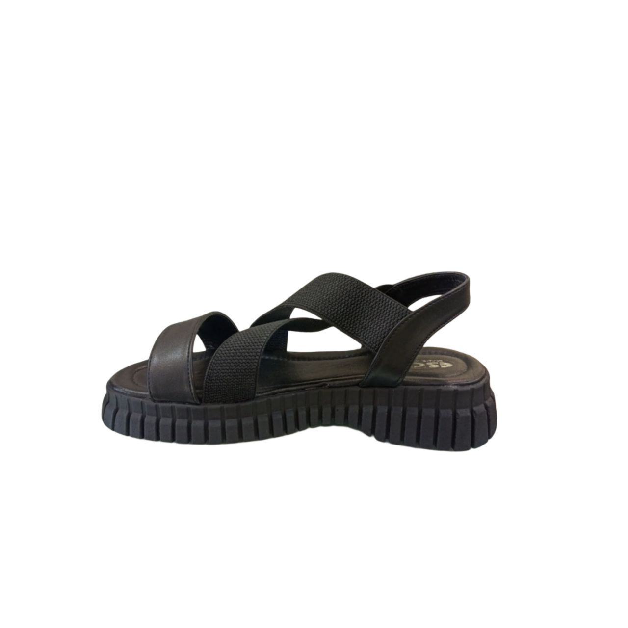 Black Cross Strap Sandal
