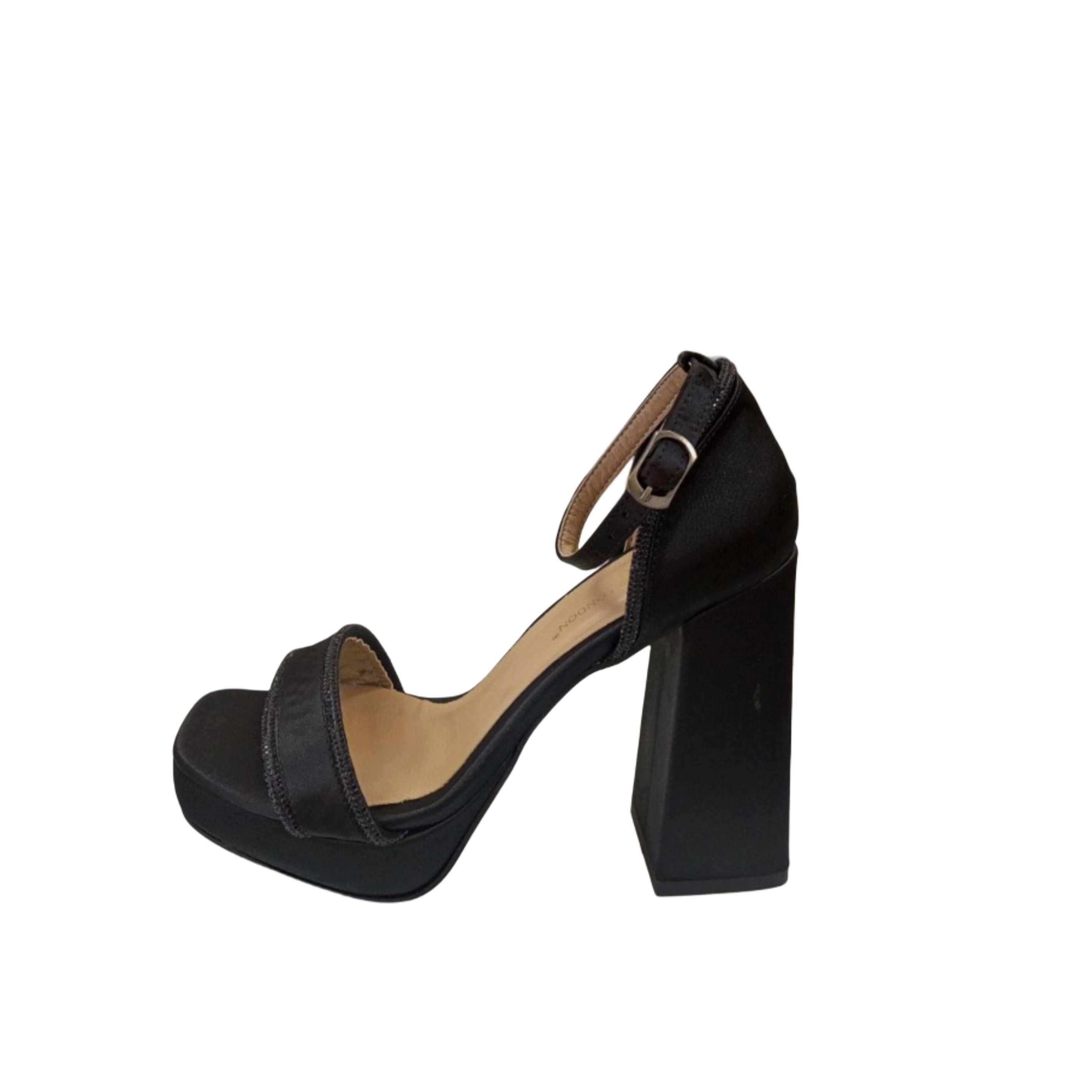 Black Chunky Heel Sandal