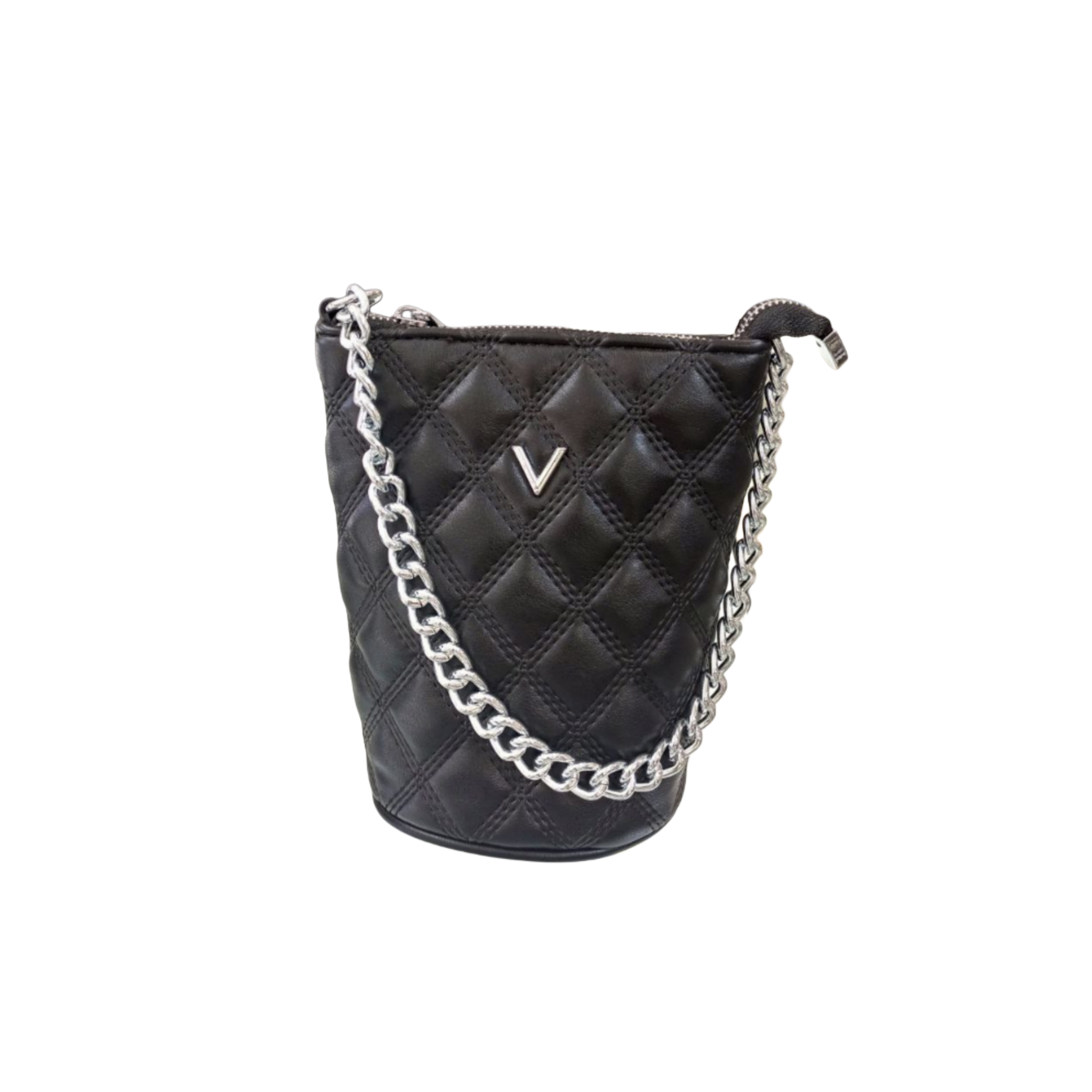 Black Quilted Bucket Bag