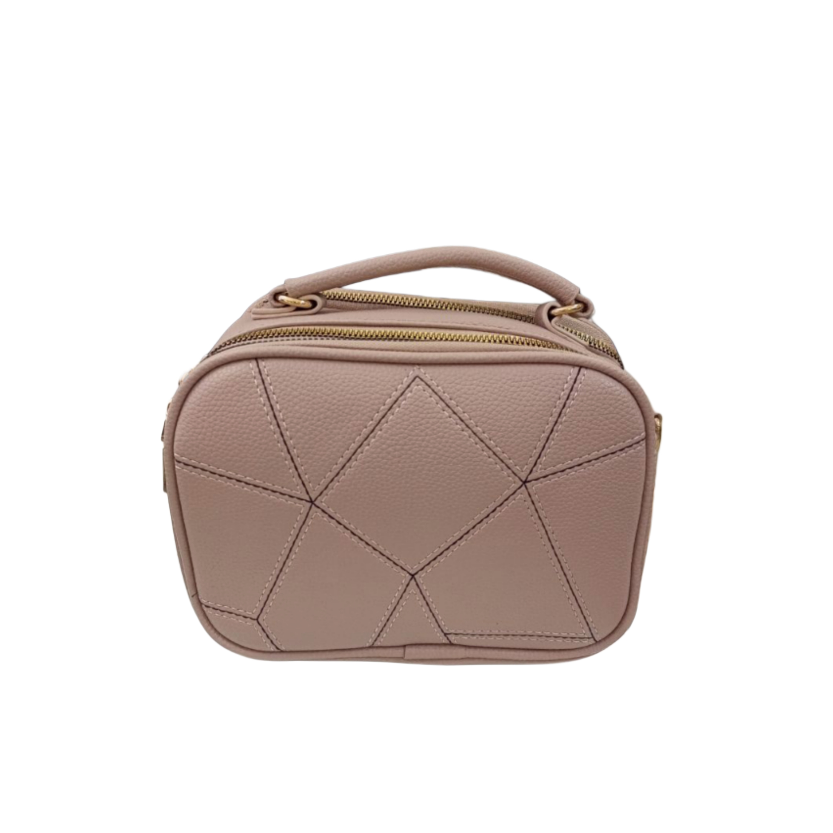 Geometric Pattern Leather Handbag