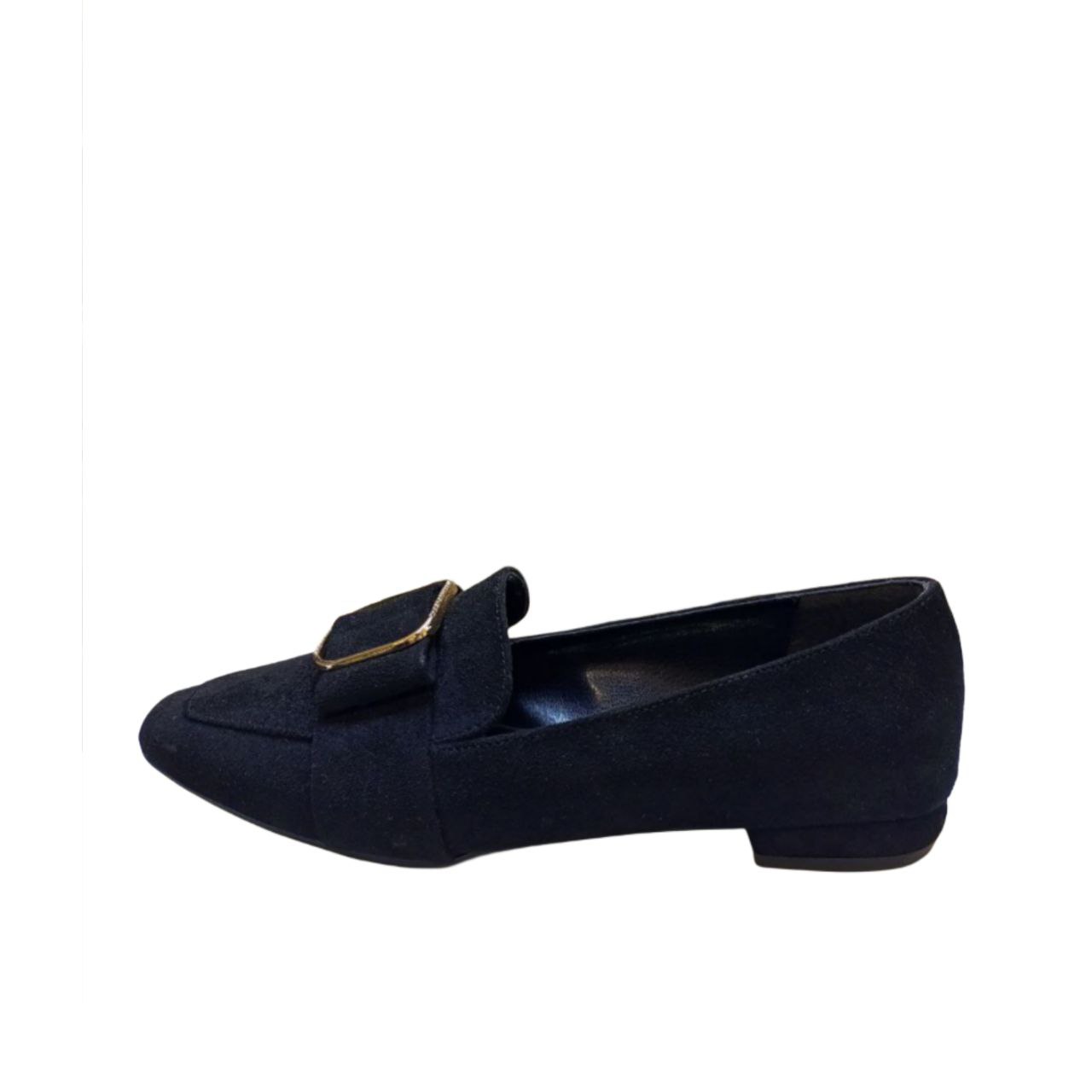 Black suede loafer