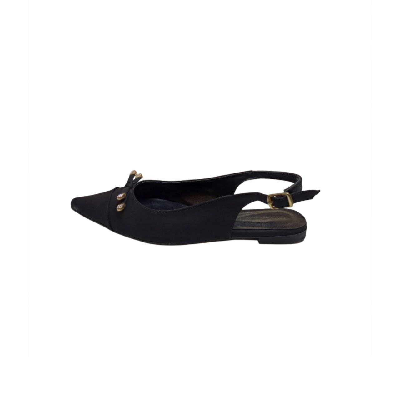 Black Slingback Flat Shoe
