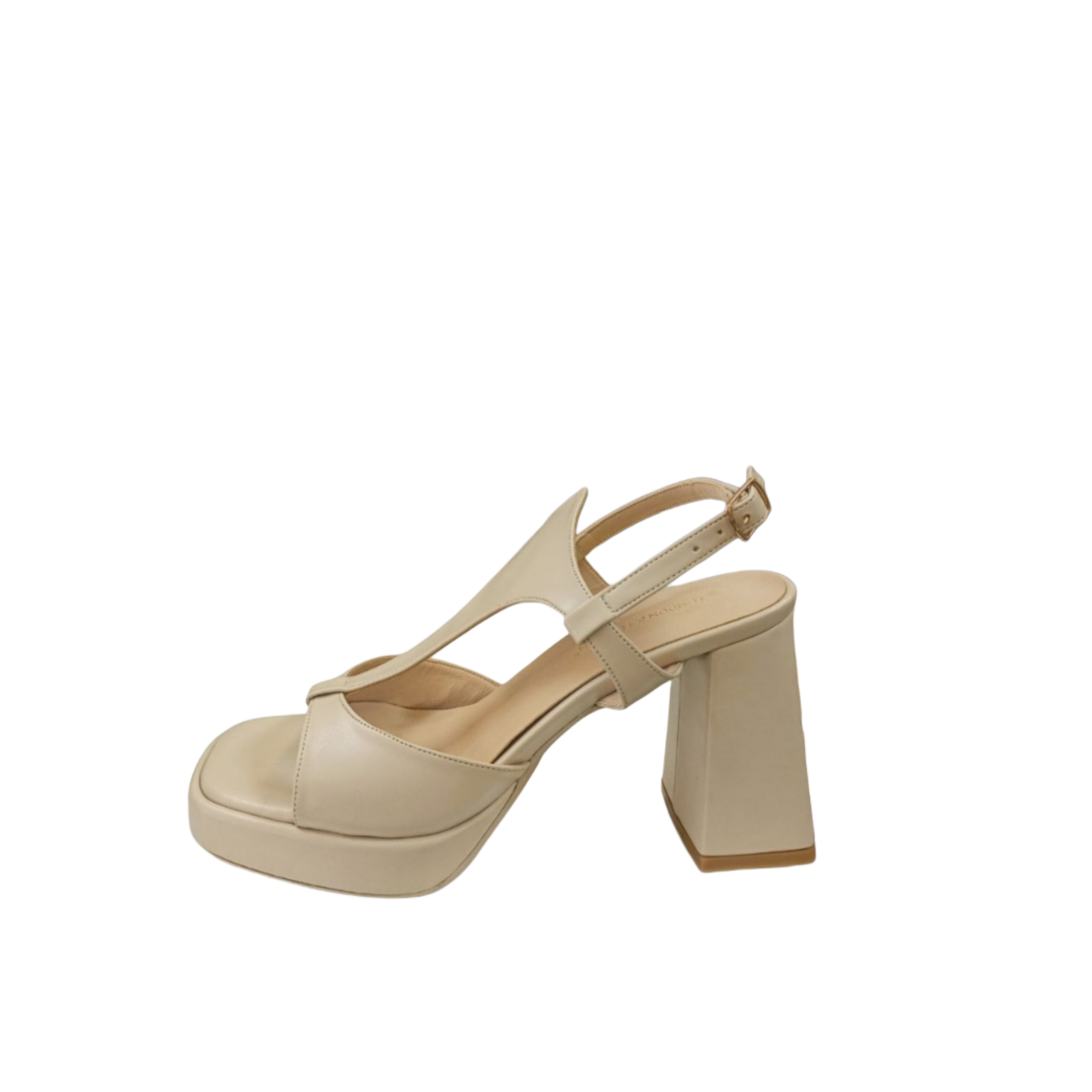 Beige Platform Heel Sandal