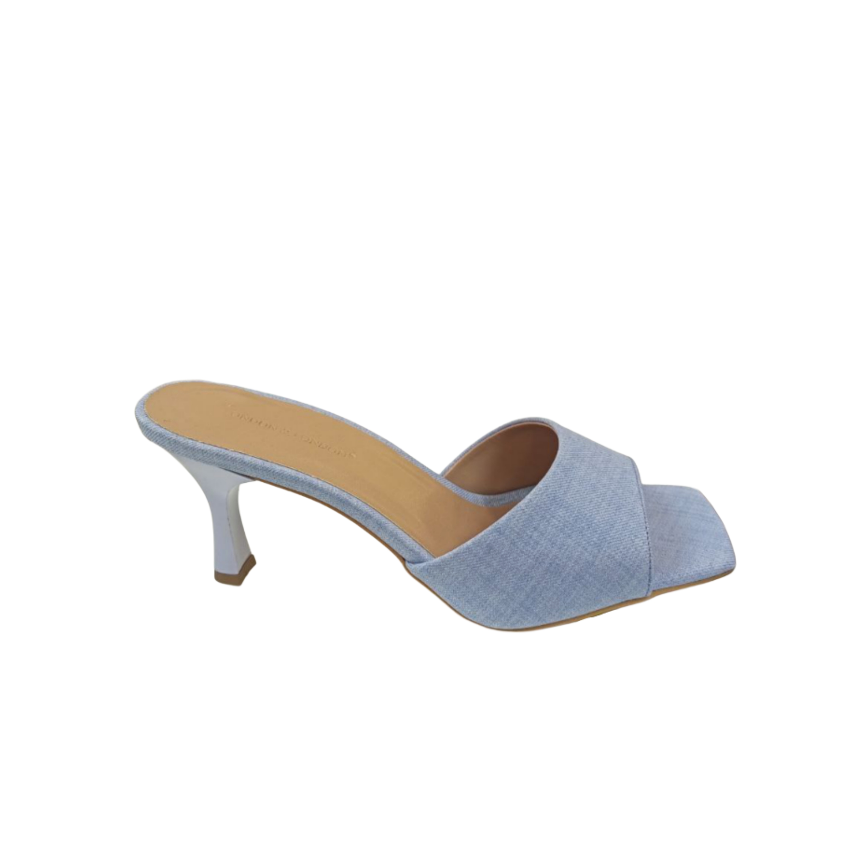 Light Blue Block Heel Mule