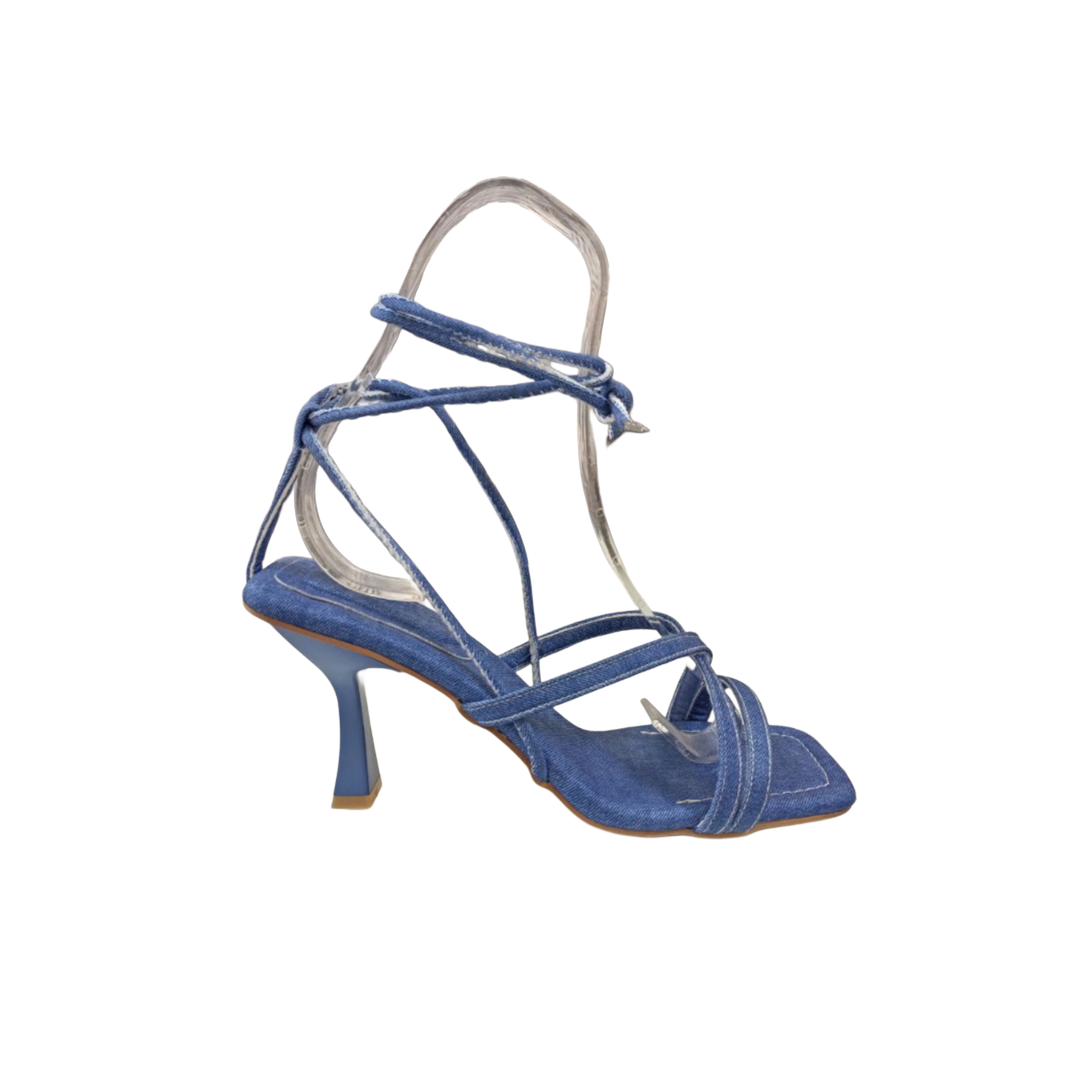 Denim Strappy High Heel Sandal