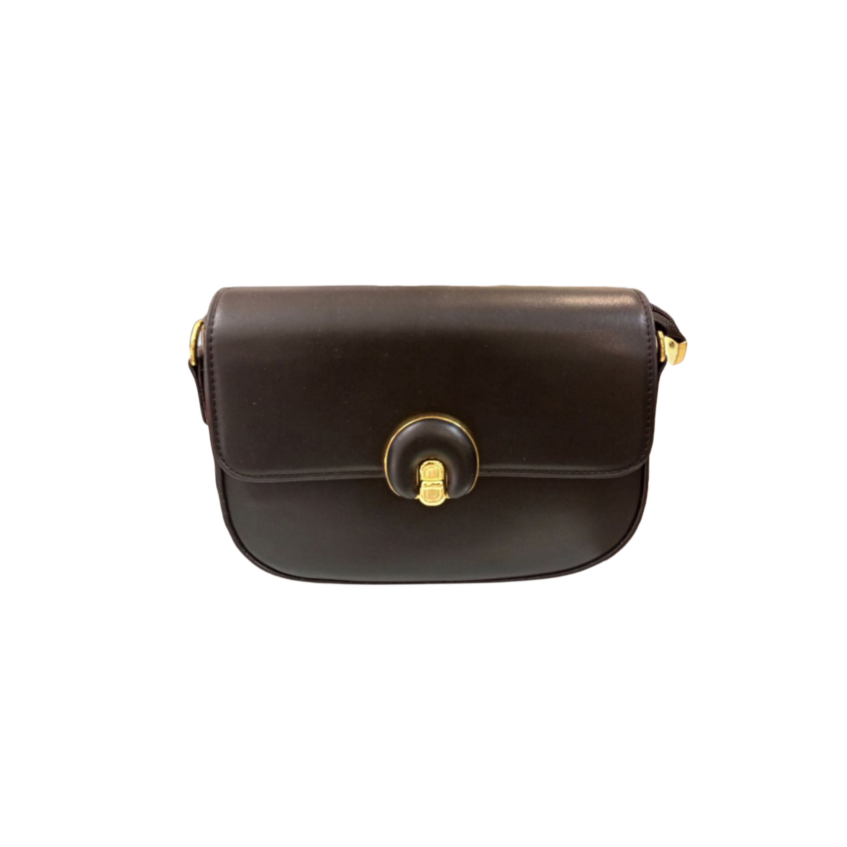 Classic Black Leather Shoulder Bag
