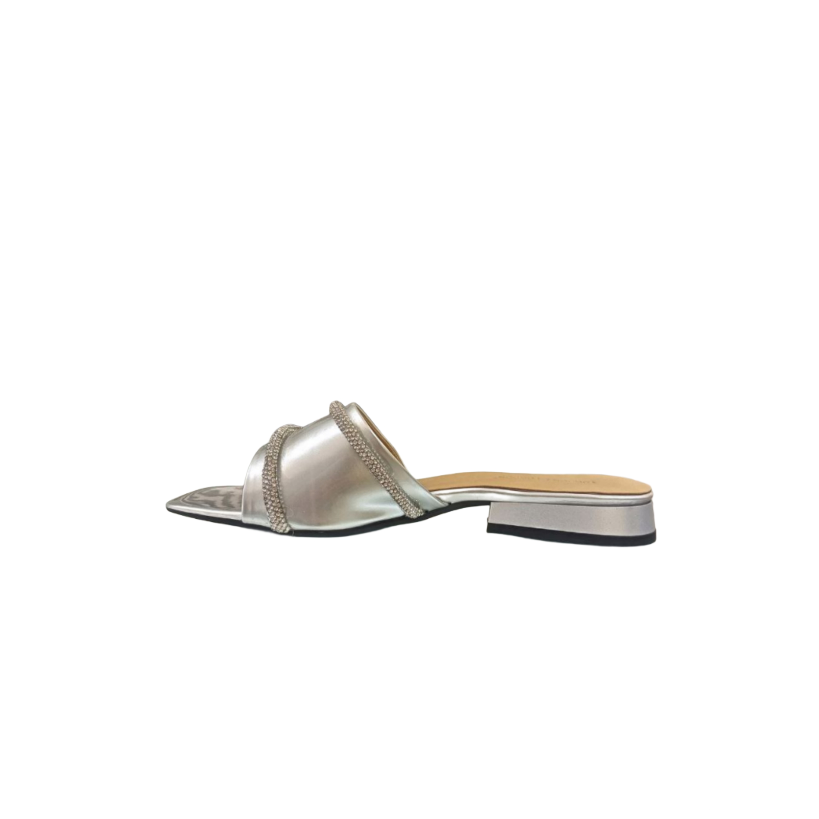 Elegant Silver Slide Sandal