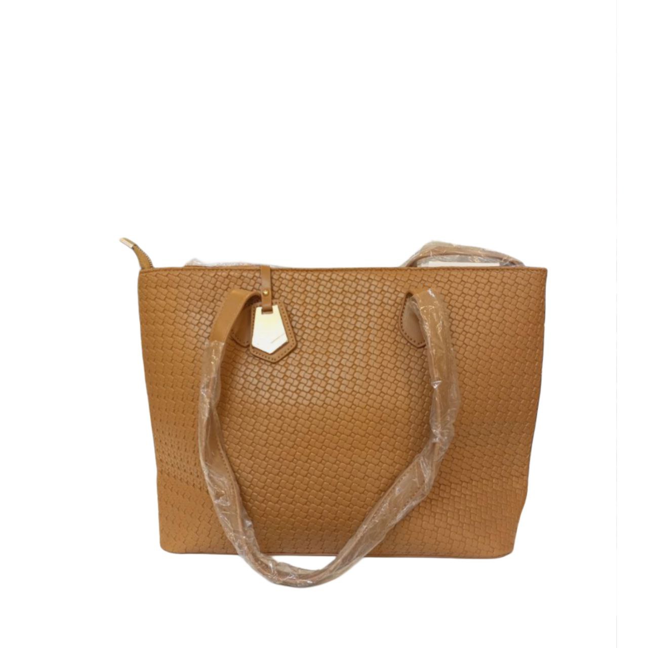 Brown Textured Handbag