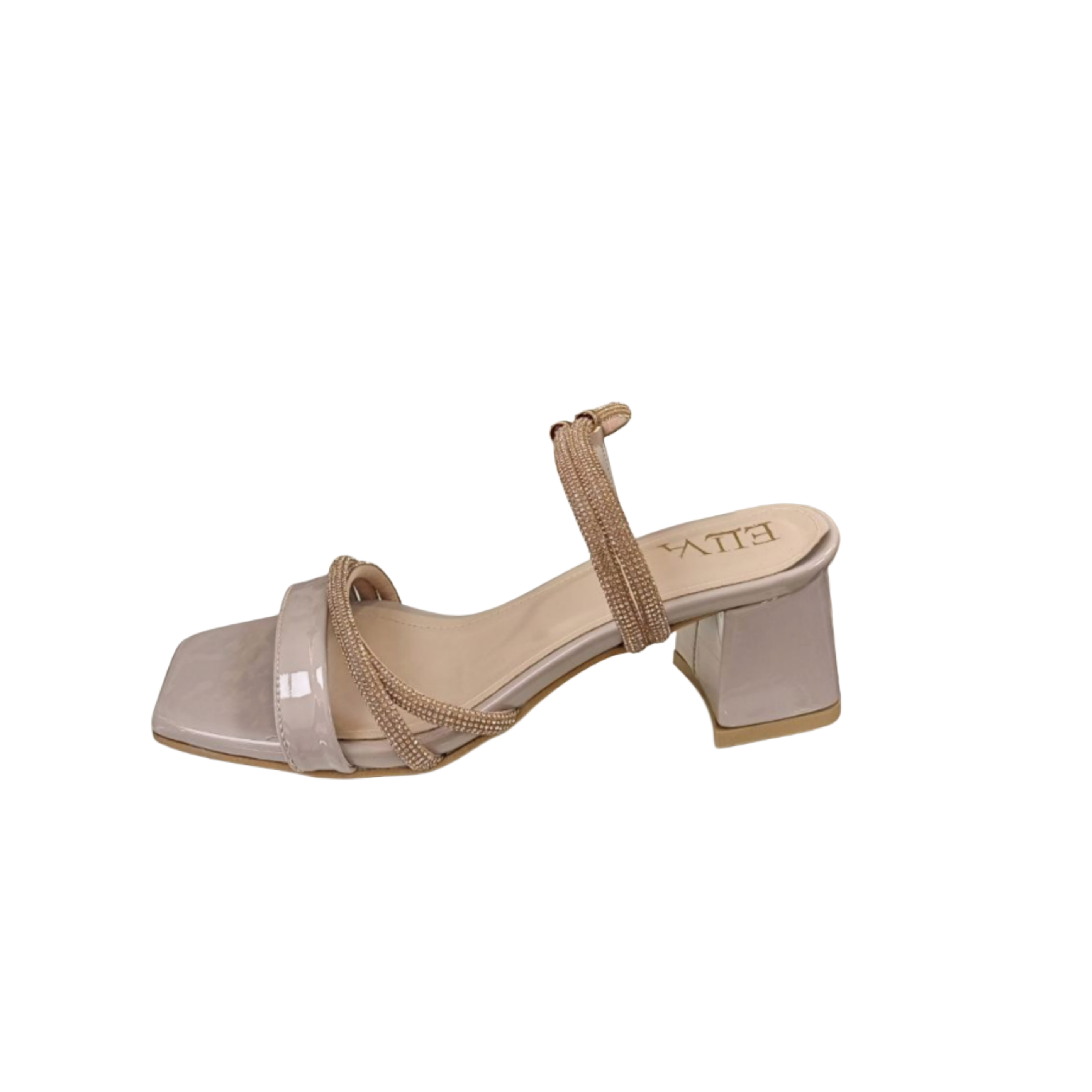Women's Beige Block Heel Sandal