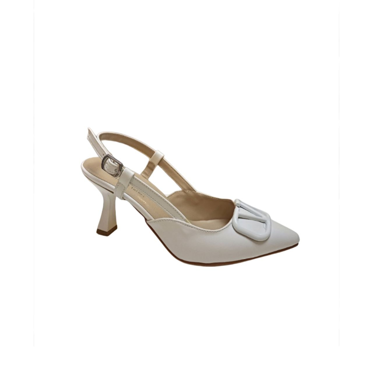 White Slingback Heel