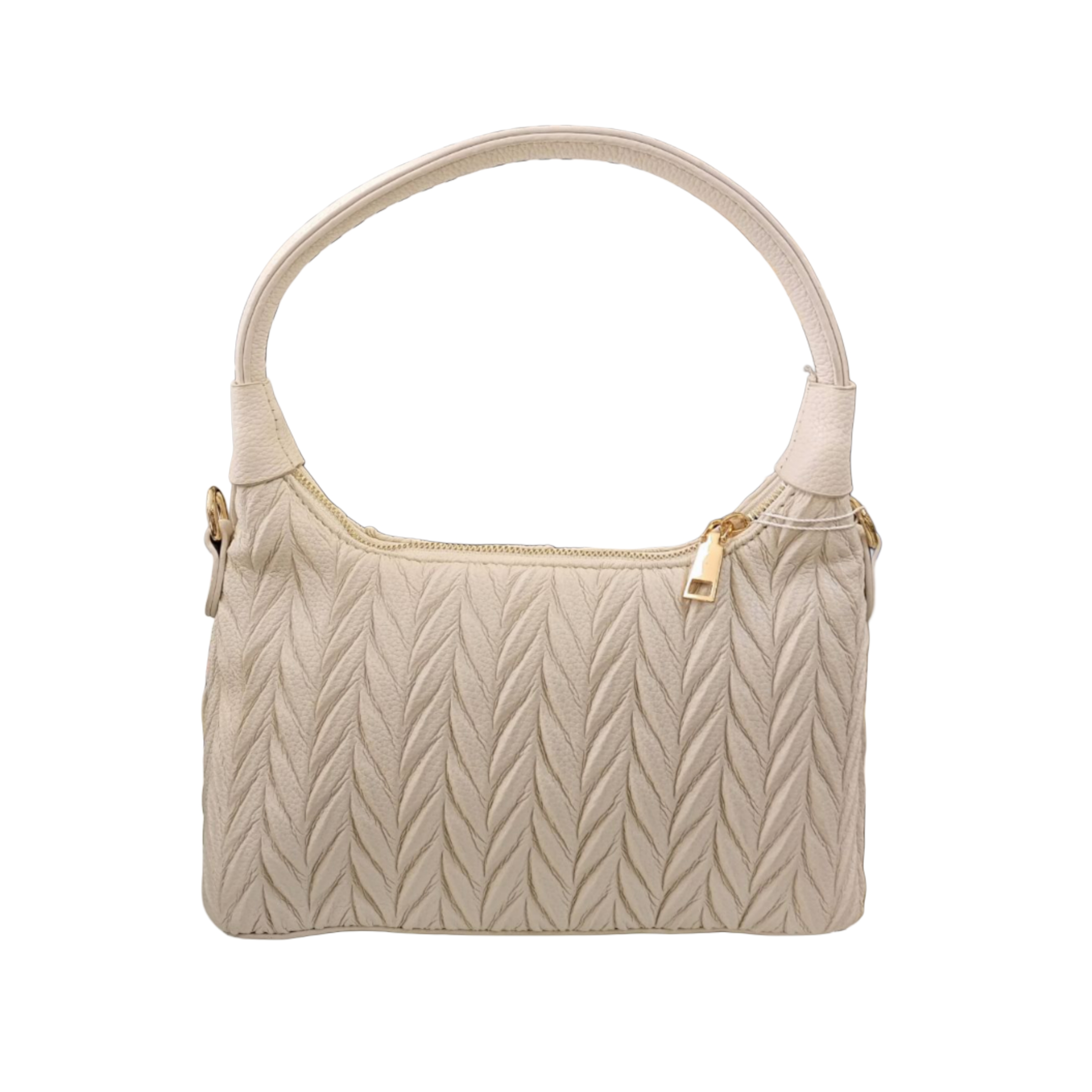 Beige Knitted Pattern Handbag