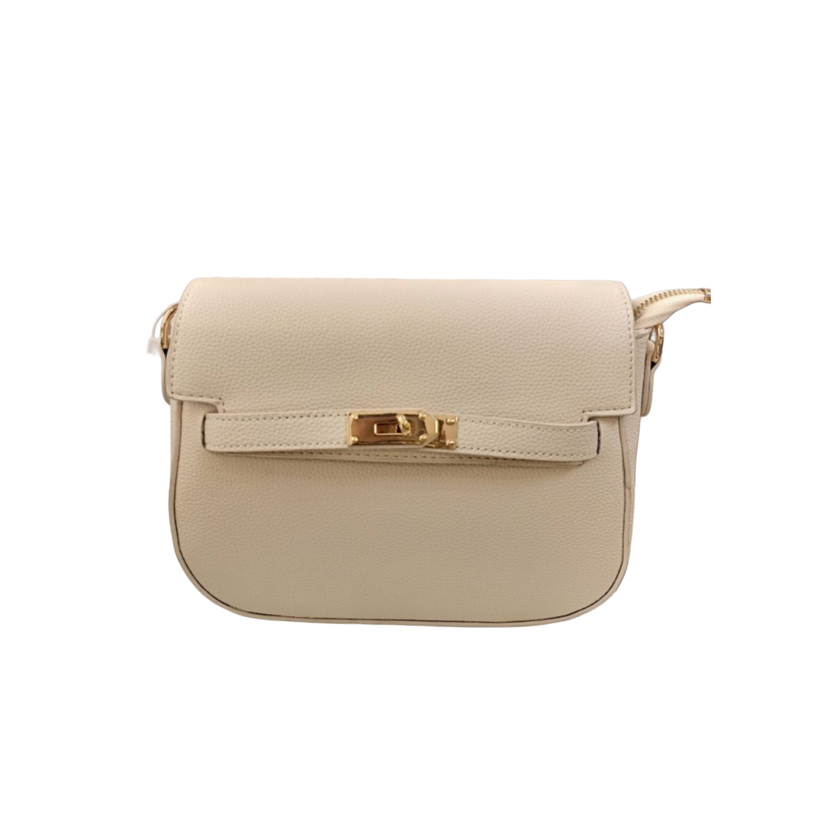 Beige Leather Shoulder Bag