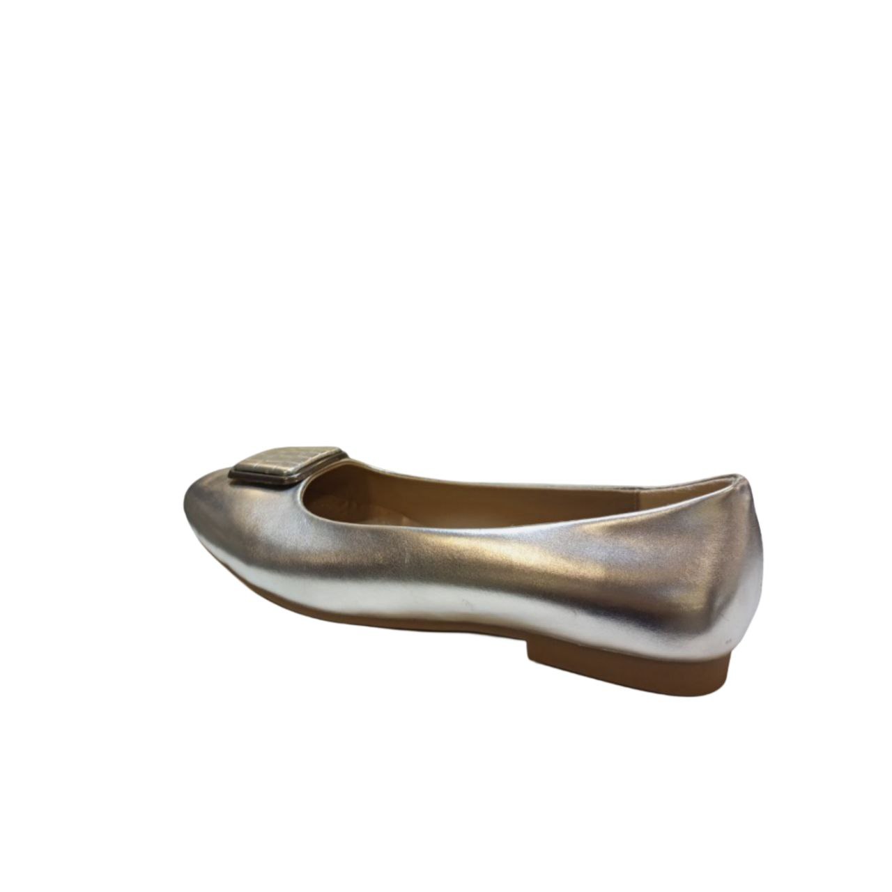 Silver ballet flat shoe