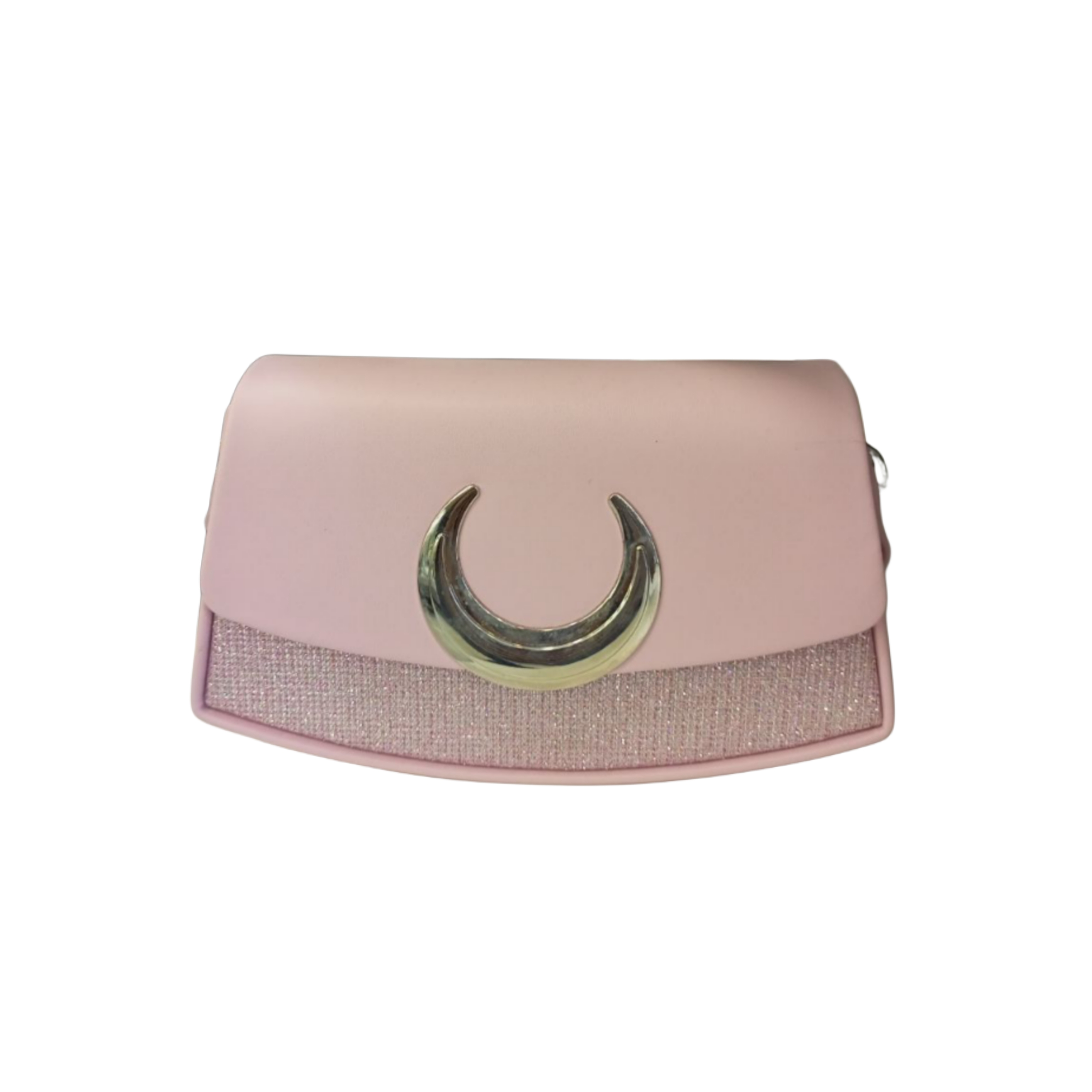 Pink Crescent Moon Clutch Bag