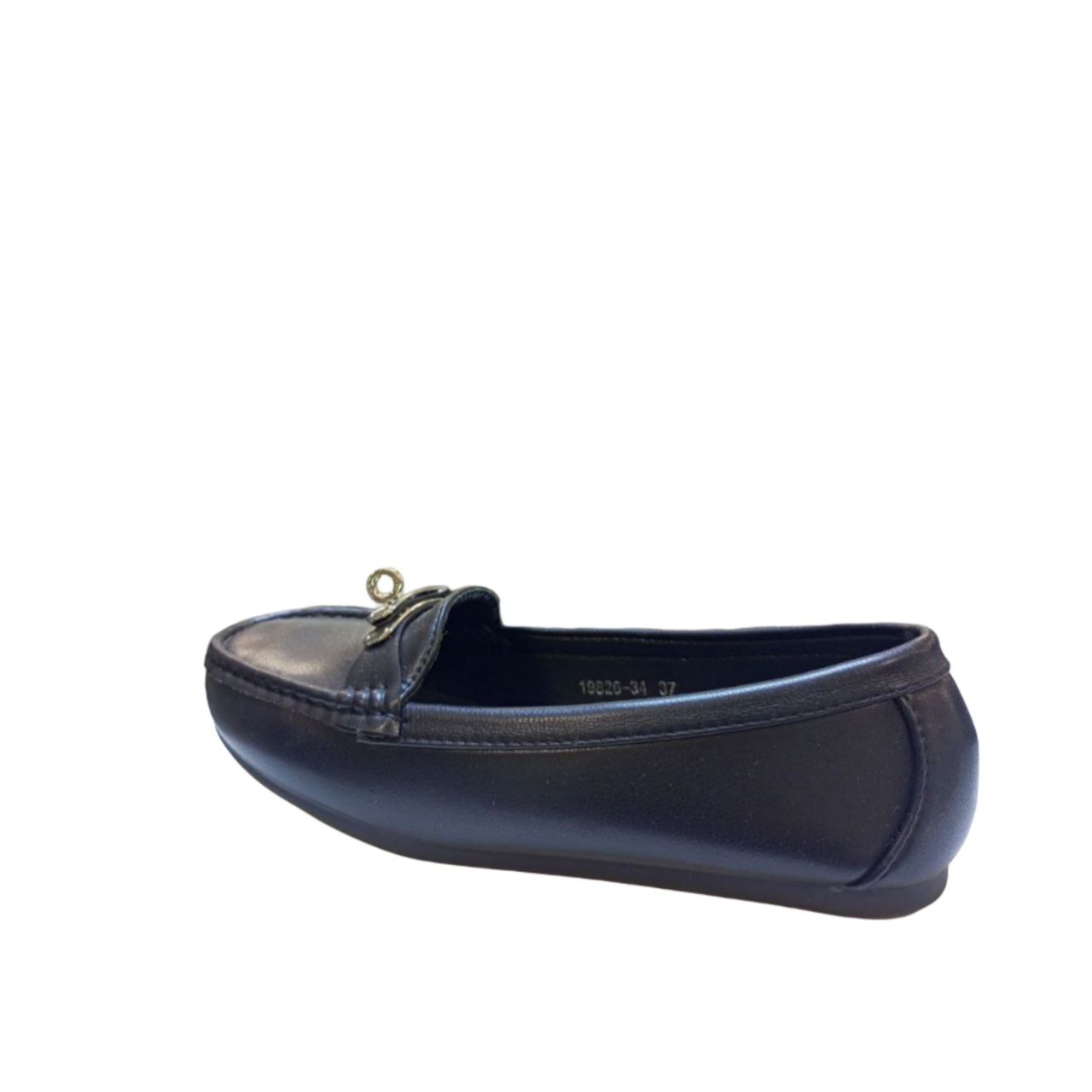 Black leather loafer