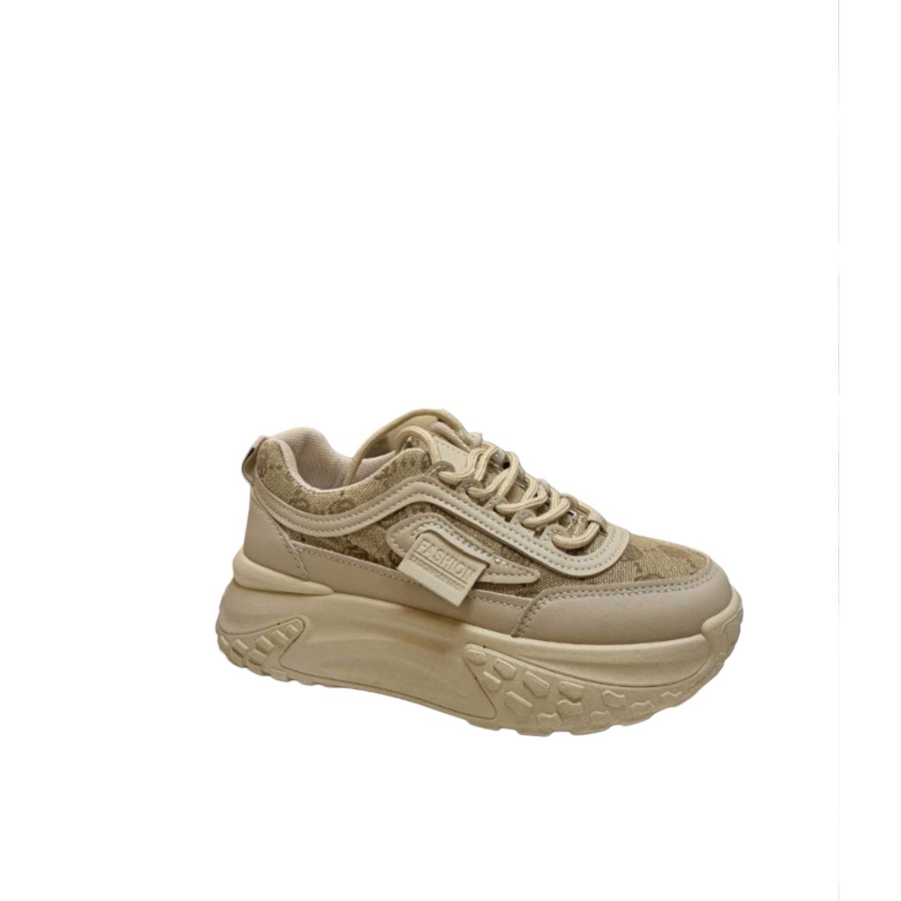 Beige Chunky Platform Sneakers