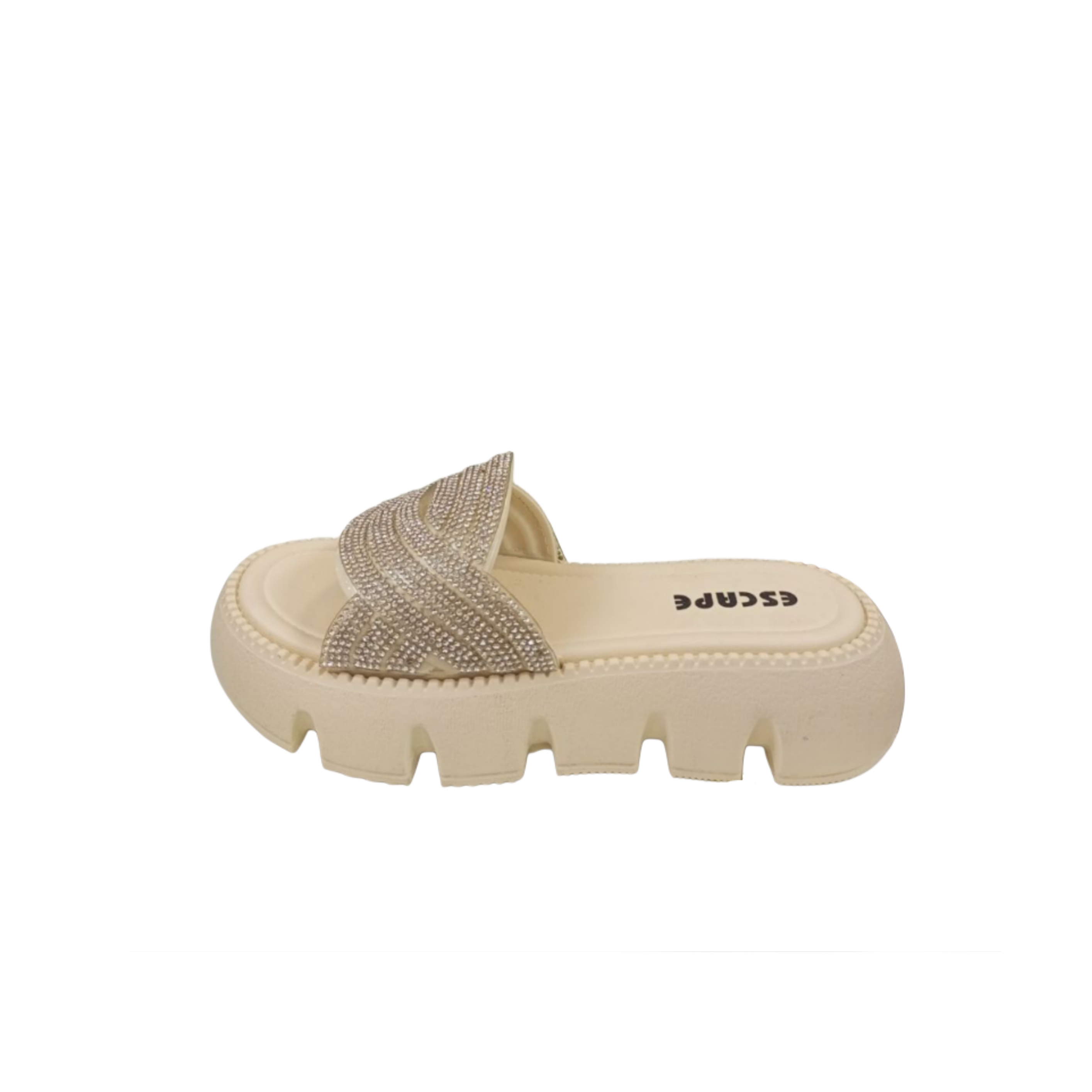 Beige Slip-On Platform Sandal