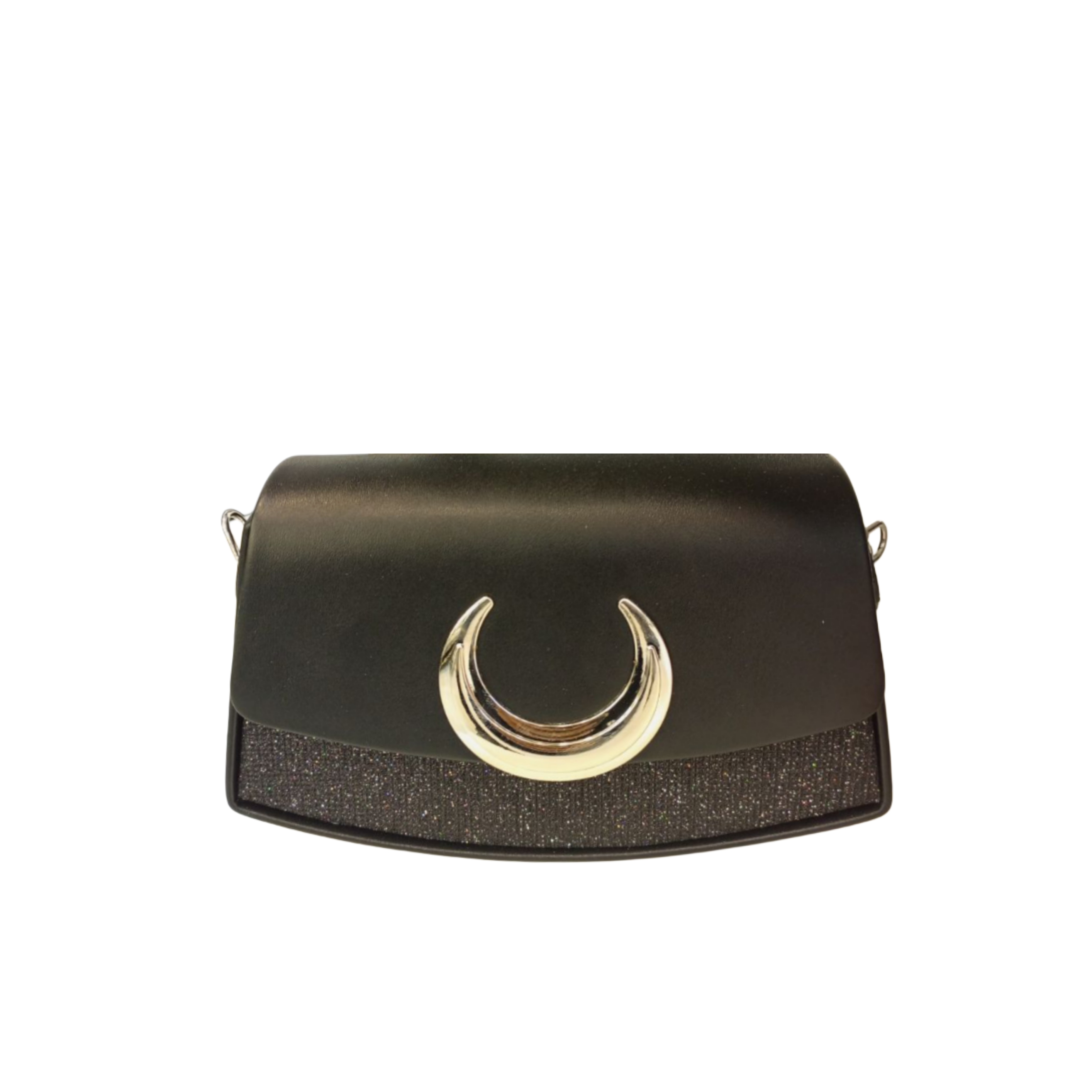 Black Crescent Moon Clutch Bag