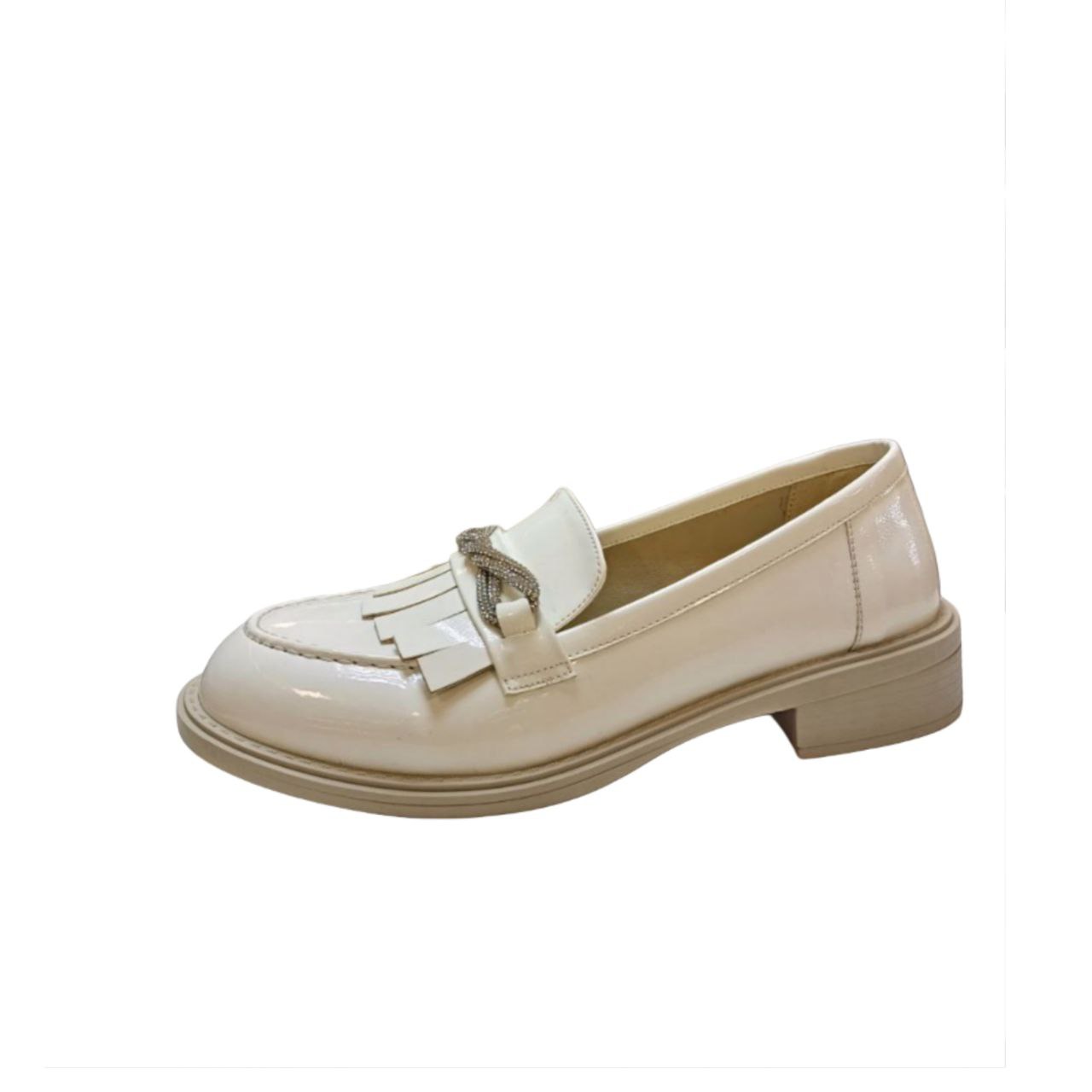 Cream Patent Leather Loafer