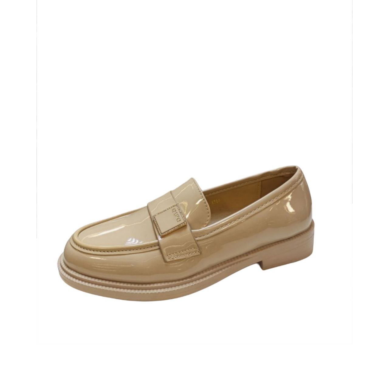 Beige Patent Leather Loafer