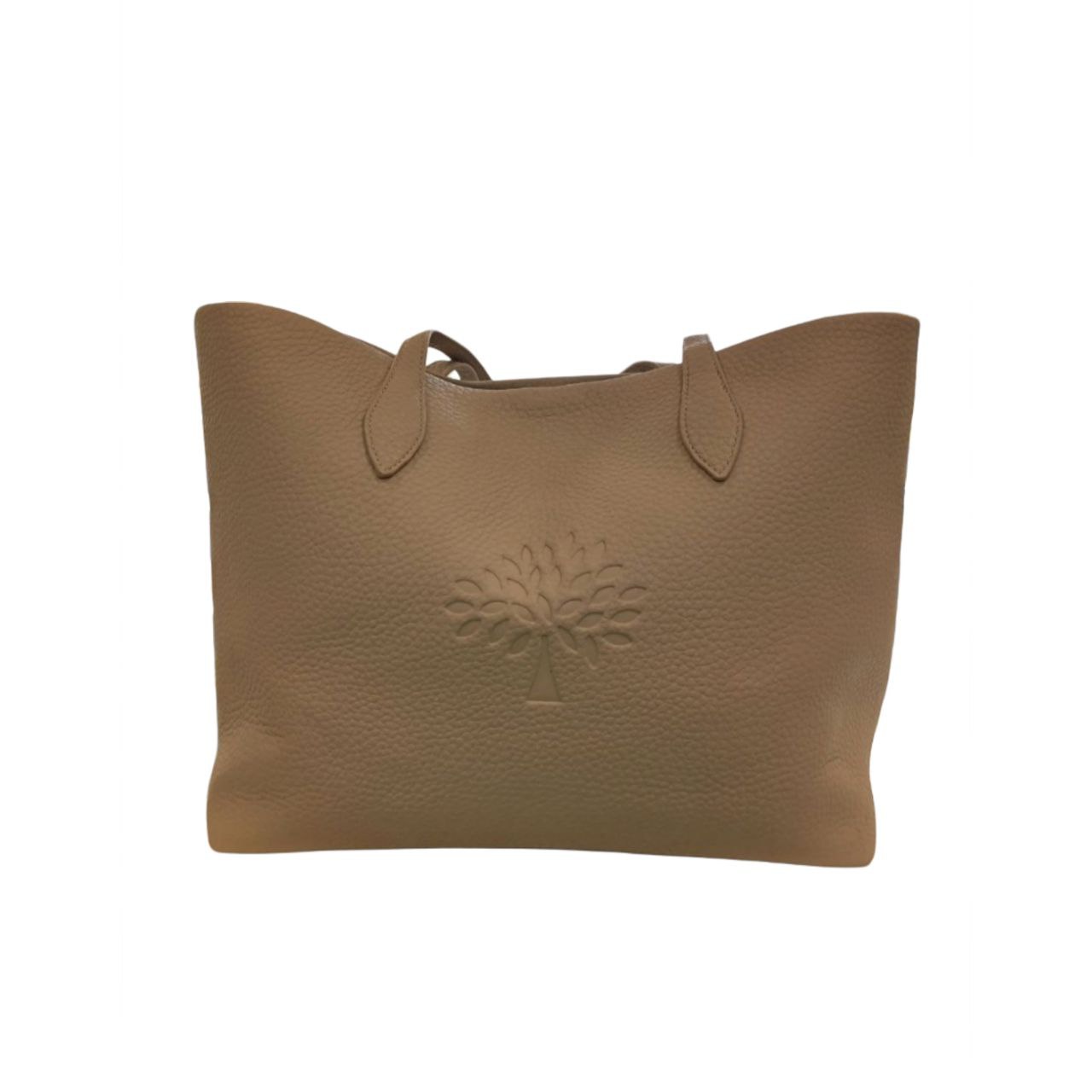 Beige Leather Tote Bag