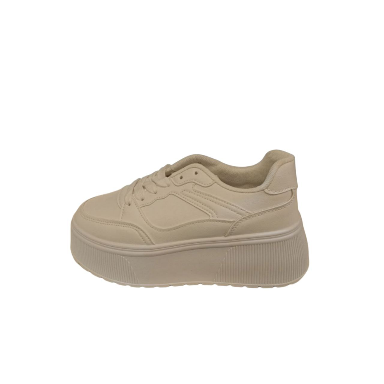 Beige Platform Sneakers