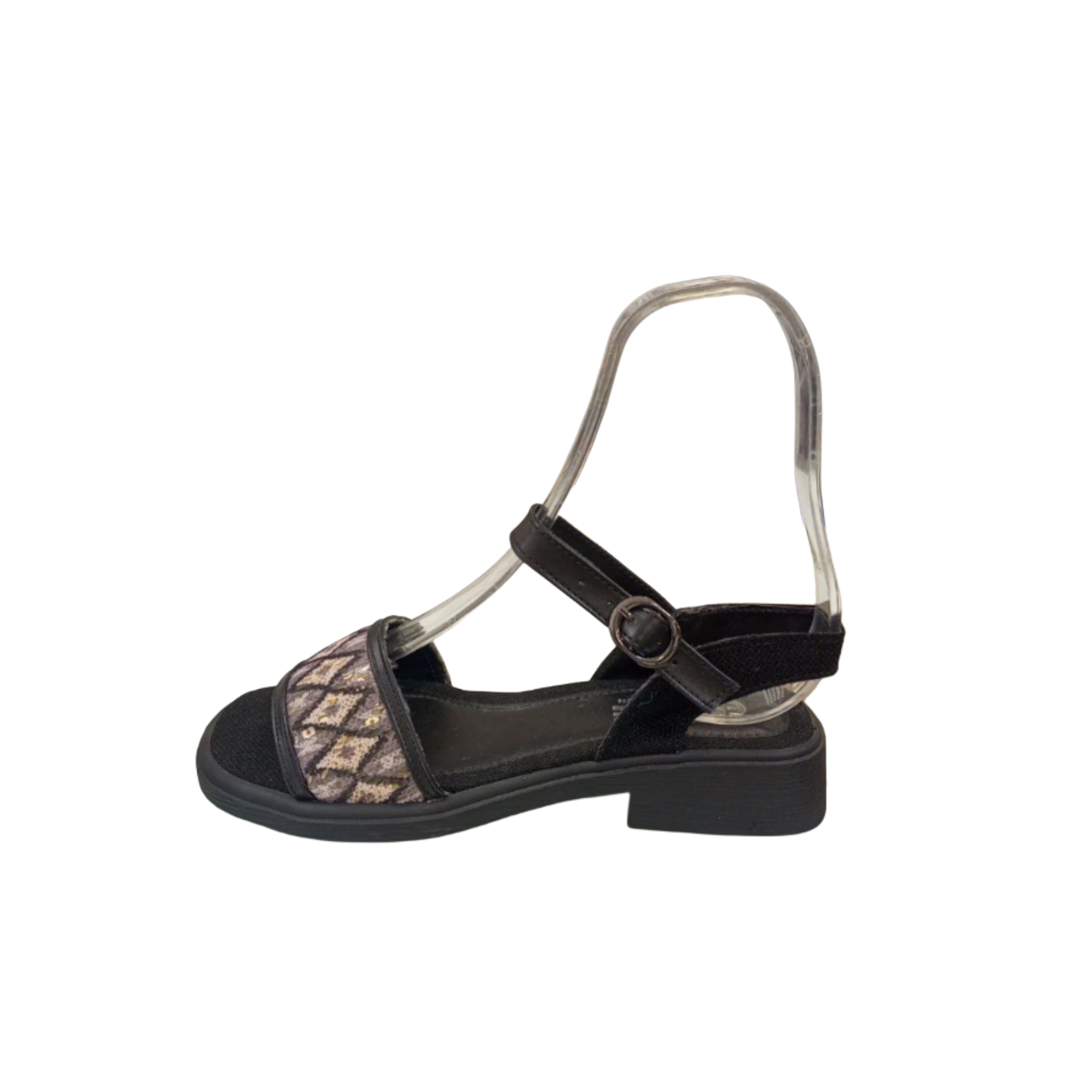 Women's patterned block heel sandal