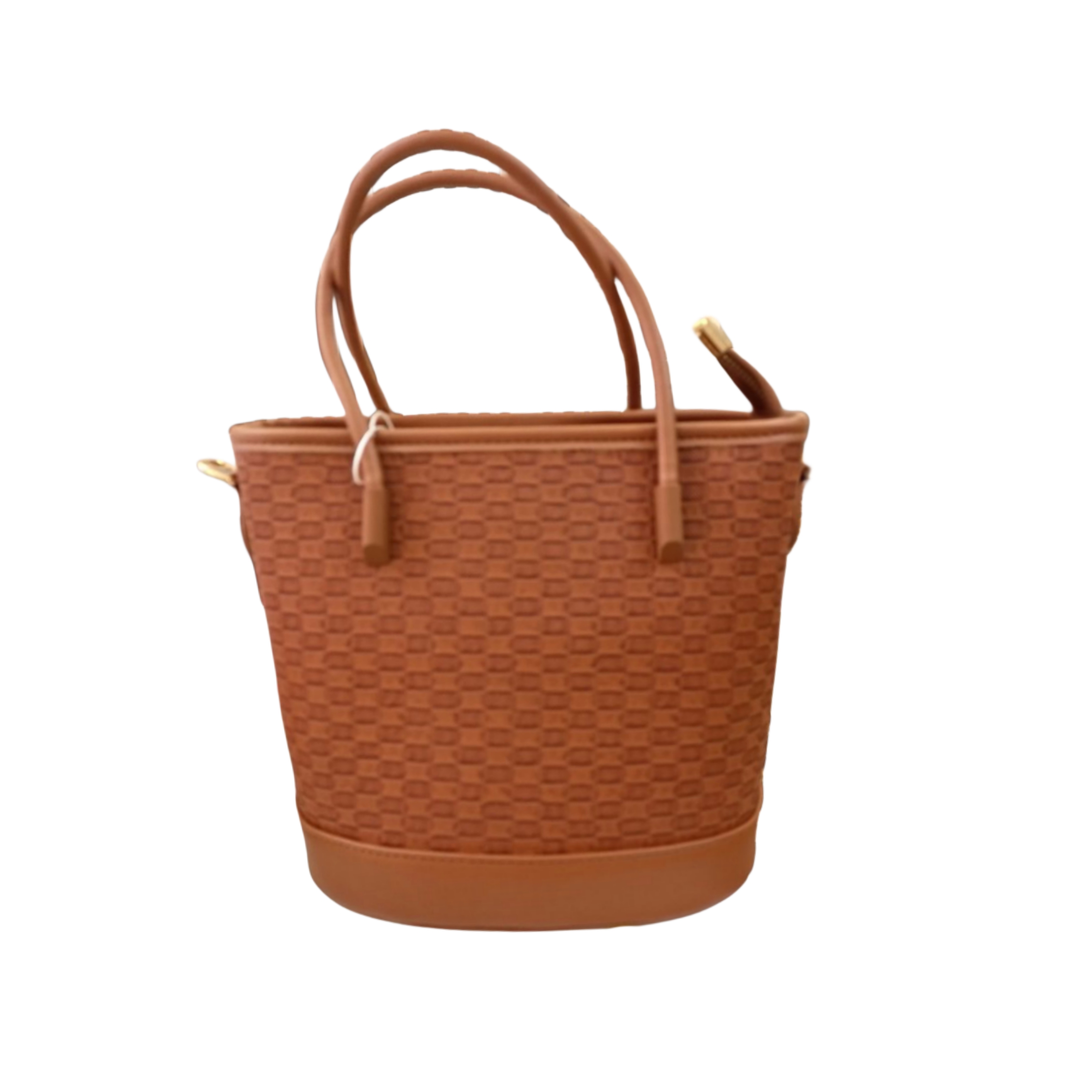 Brown Textured Handbag