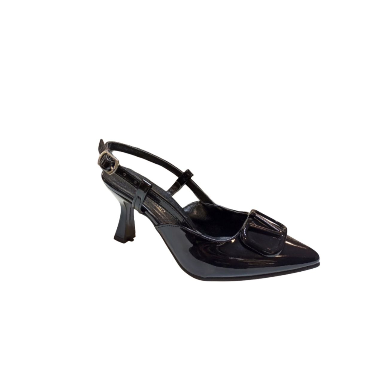 Black Patent Slingback Heels