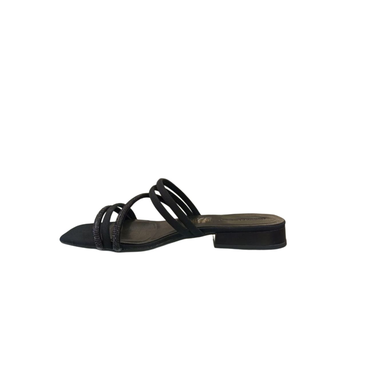 Black Strappy Slide Sandal