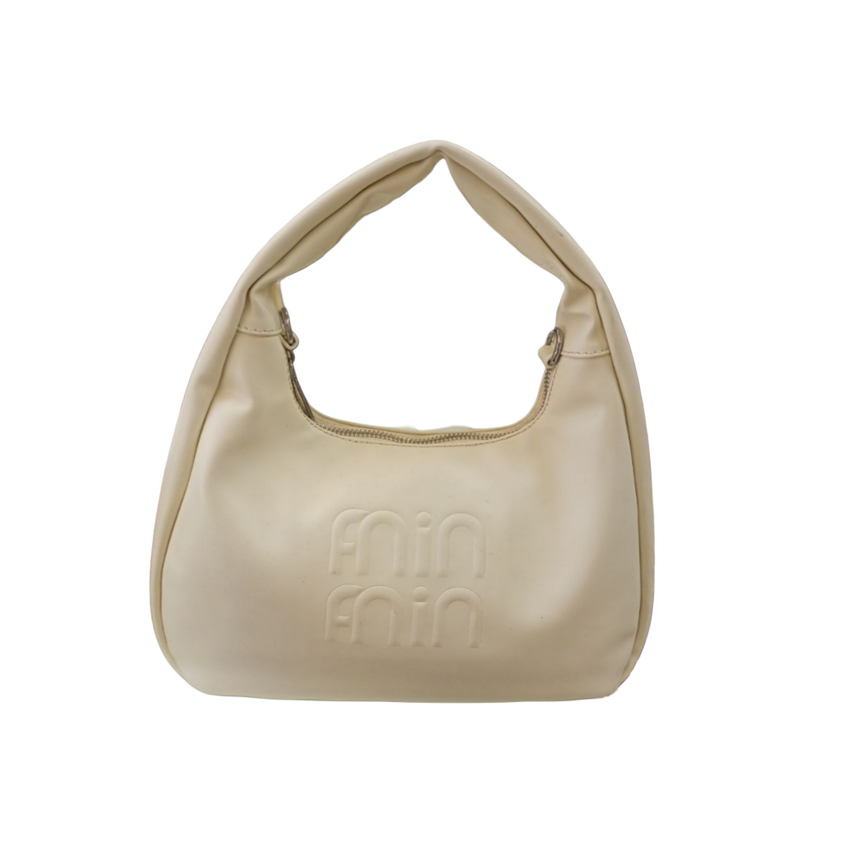 Beige Leather Hobo Bag