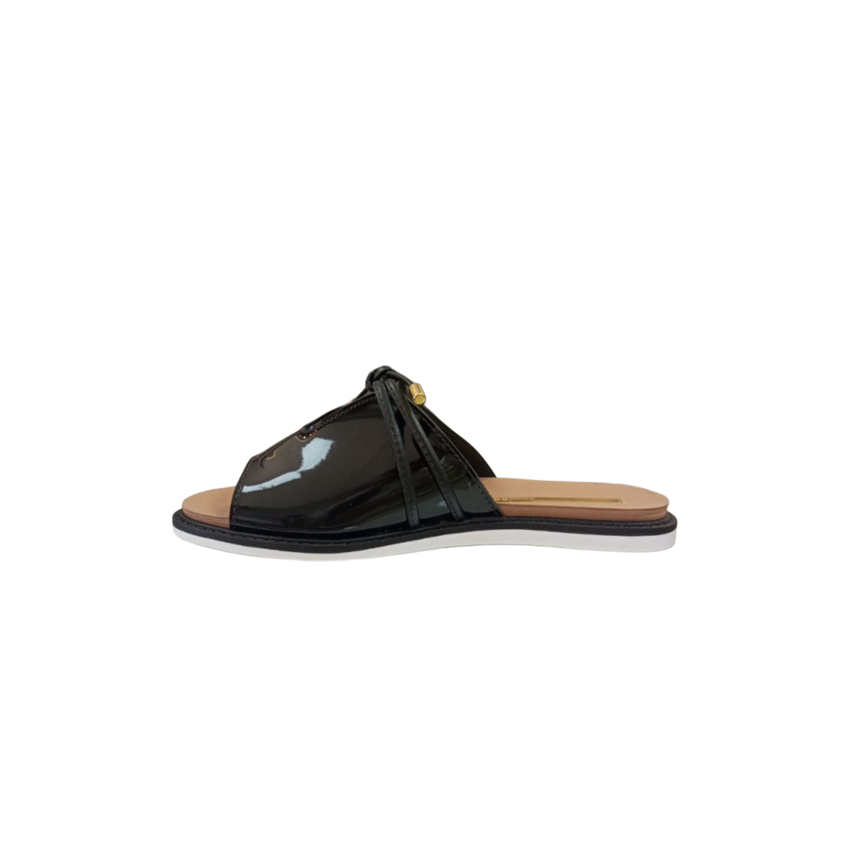 Black Patent Leather Slide Sandal
