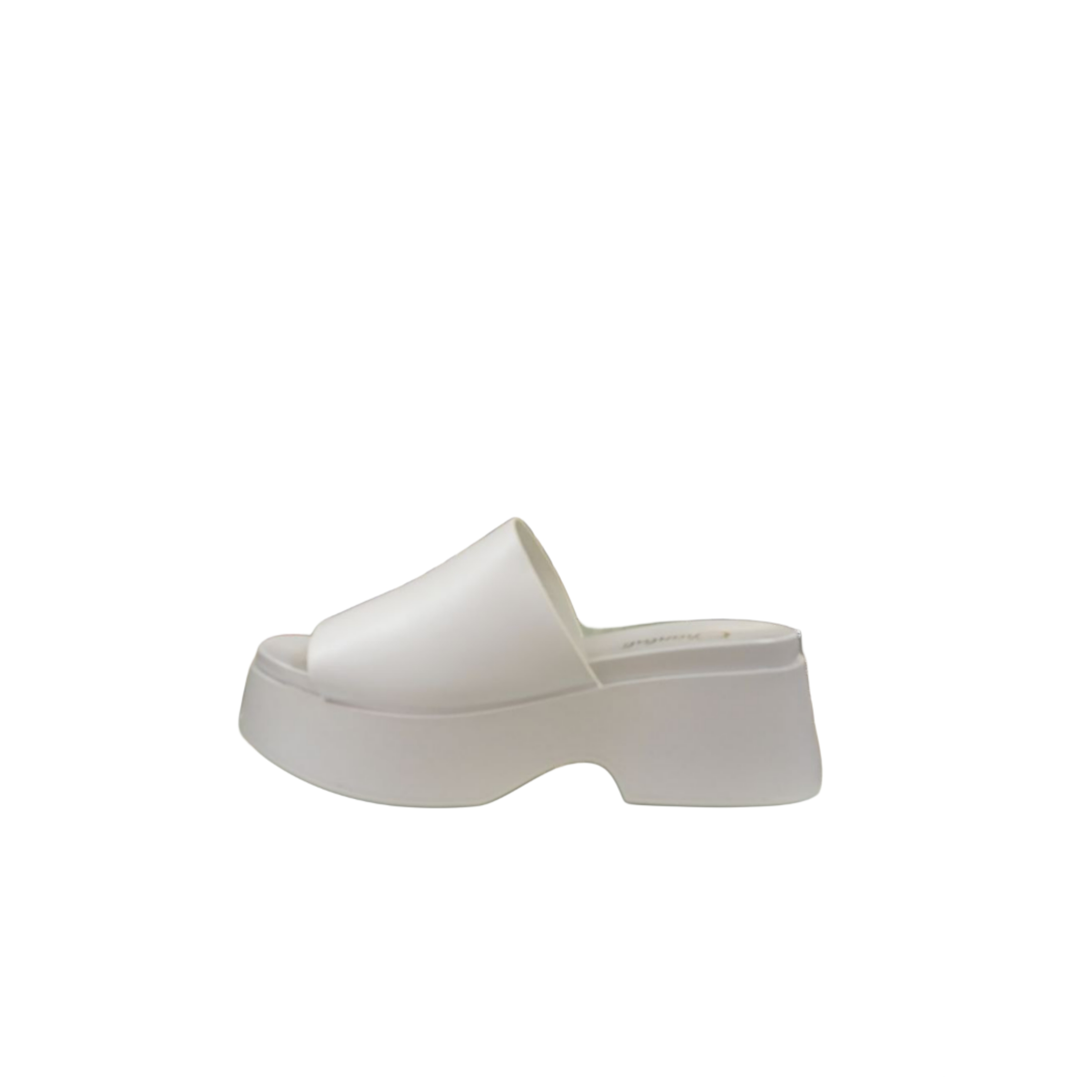 White Platform Slide Sandal