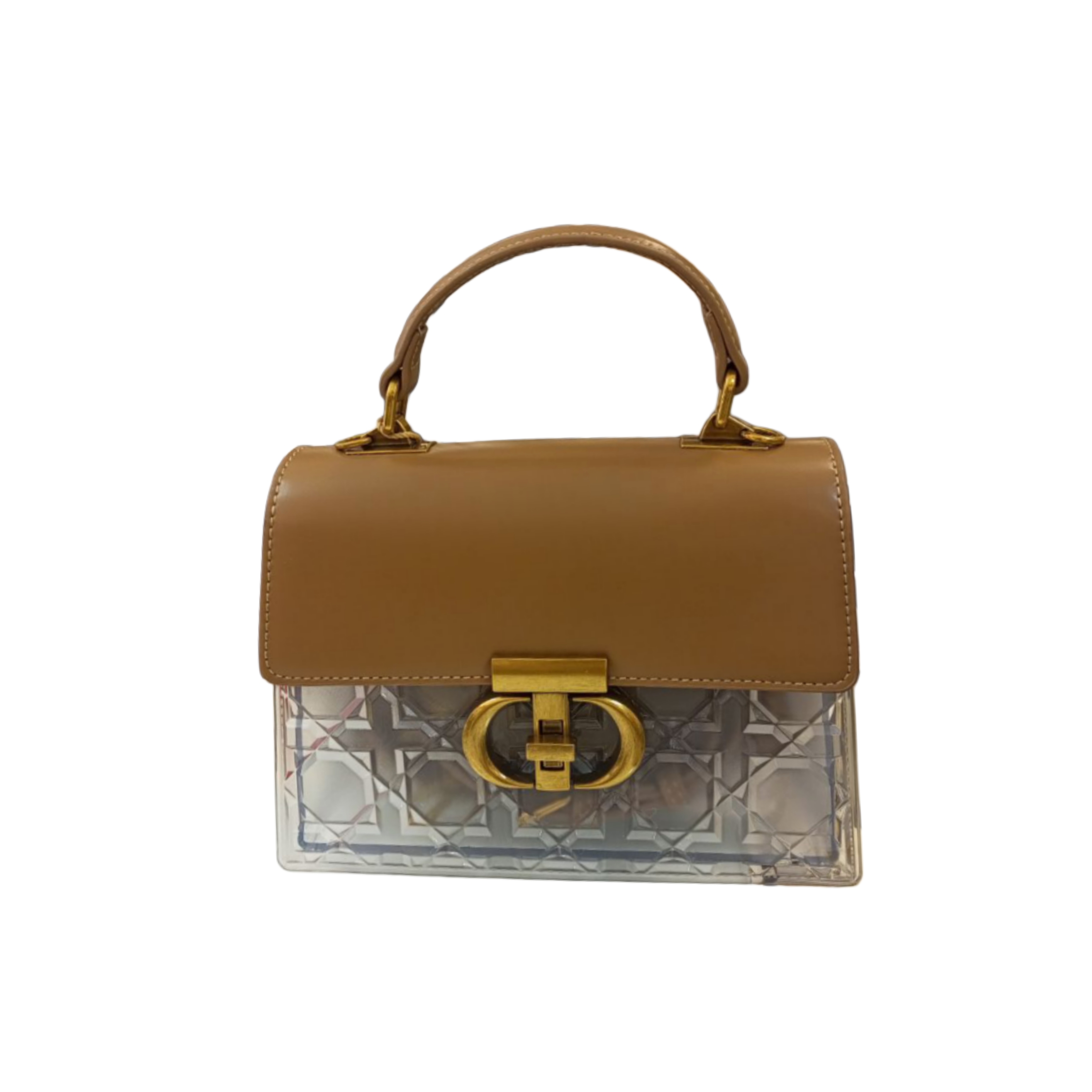 Elegant Brown and Transparent Handbag