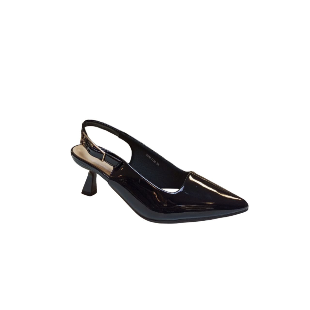 Black Patent Slingback Heel