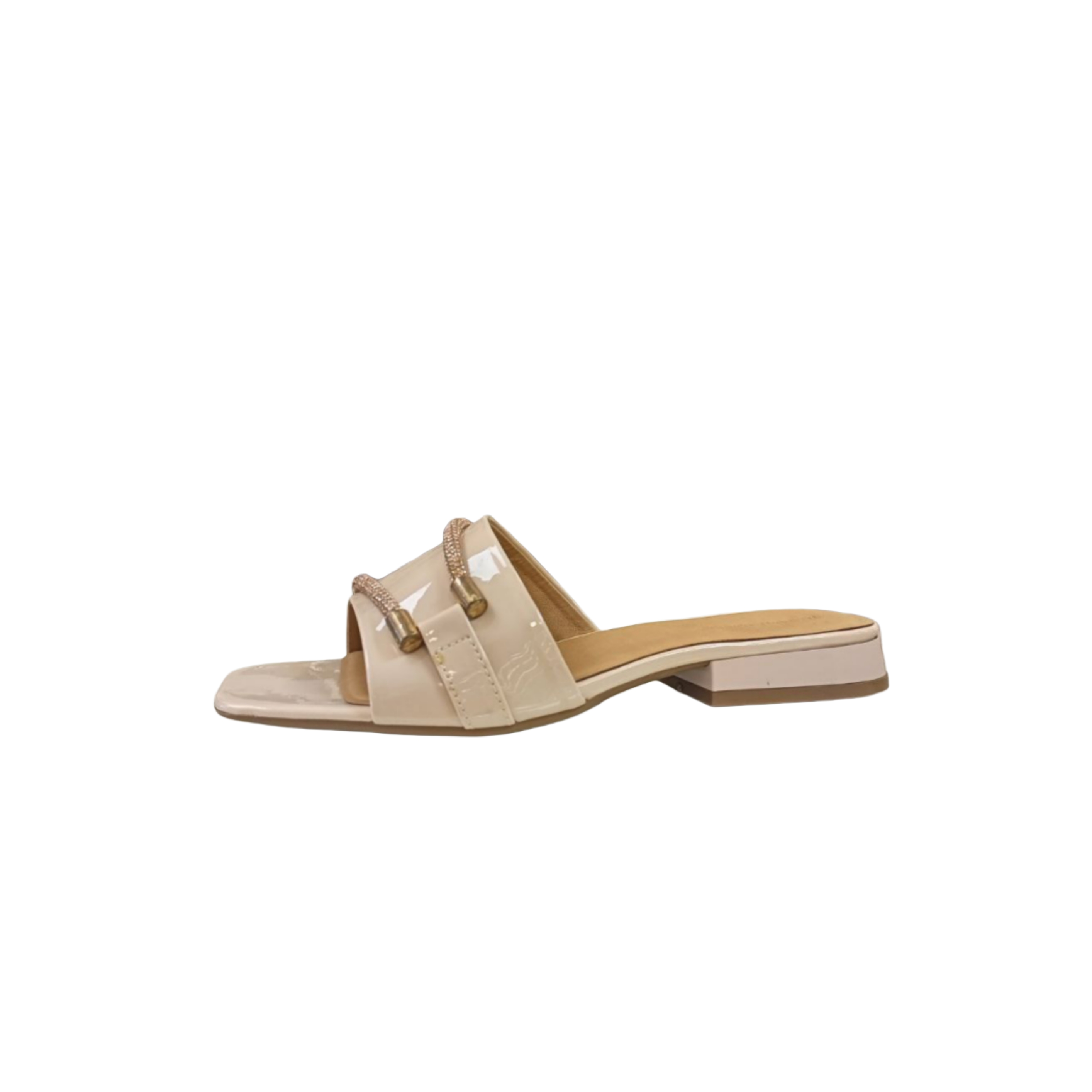 Beige Open-Toe Slip-On Sandals